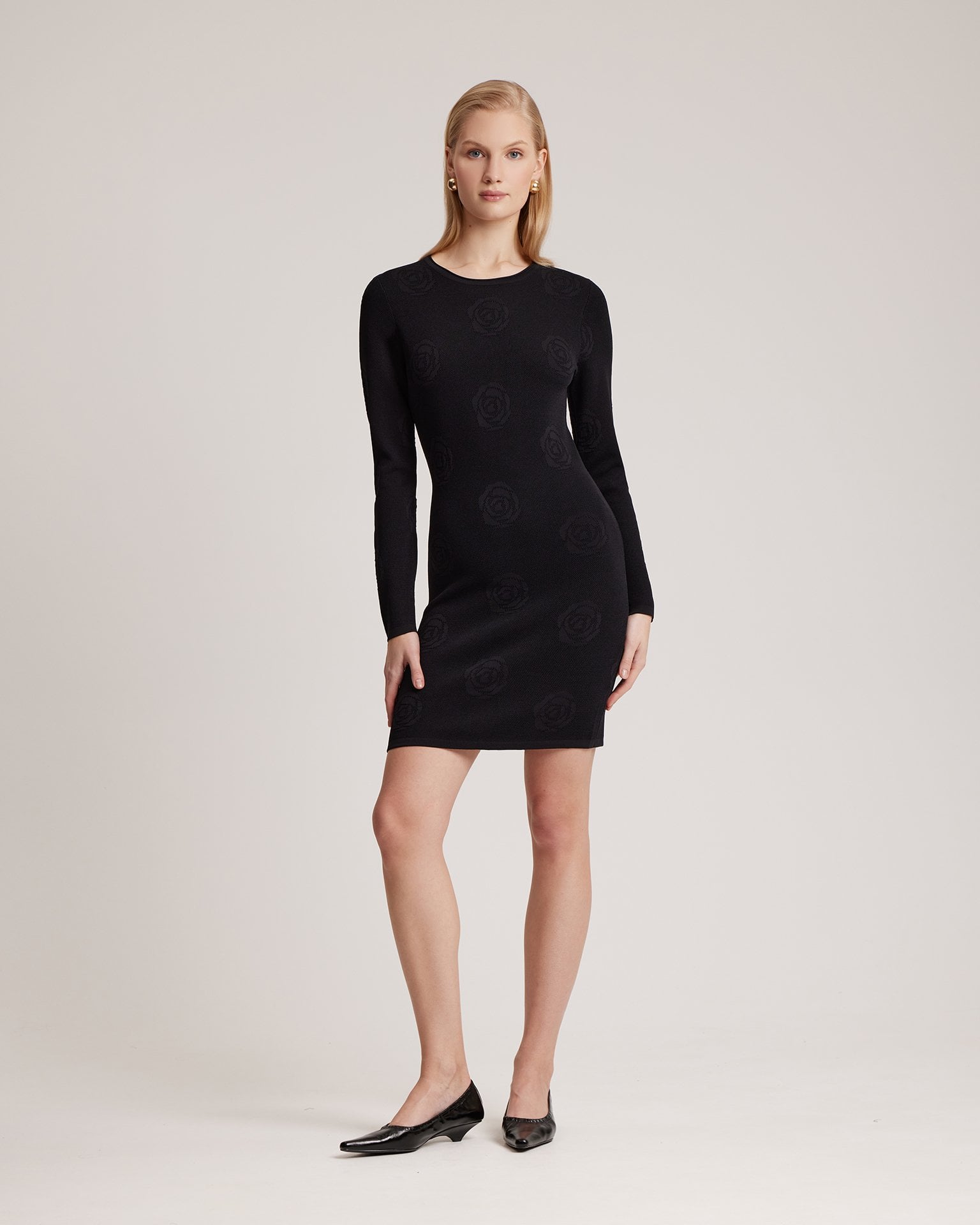 Dress with an original jacquard pattern