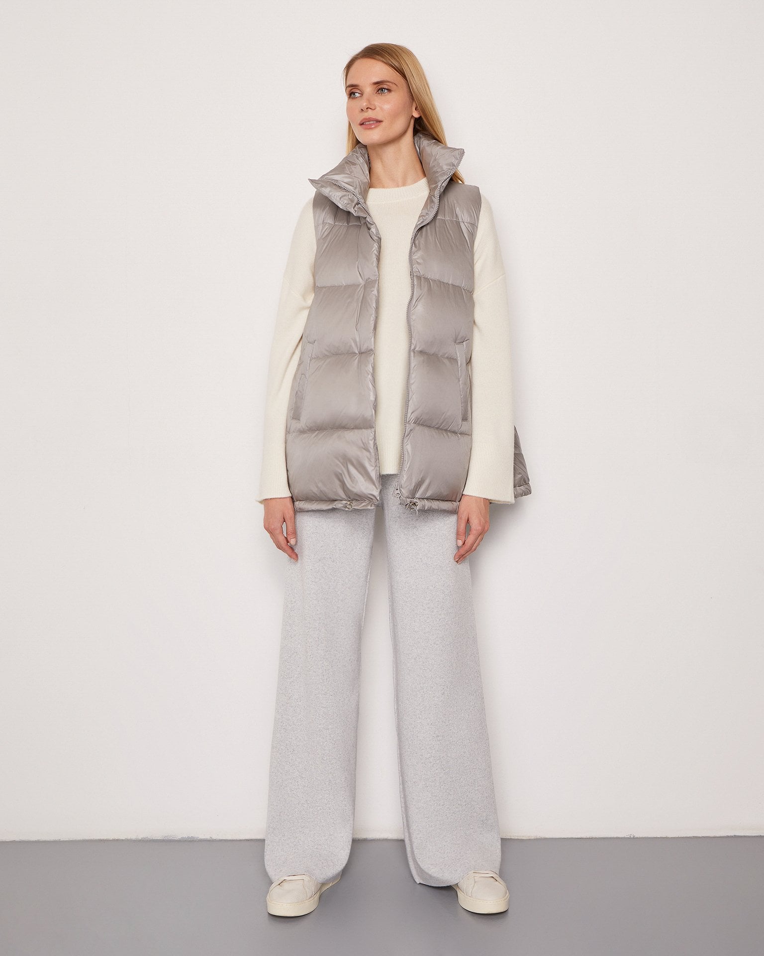 Grey down-feather vest