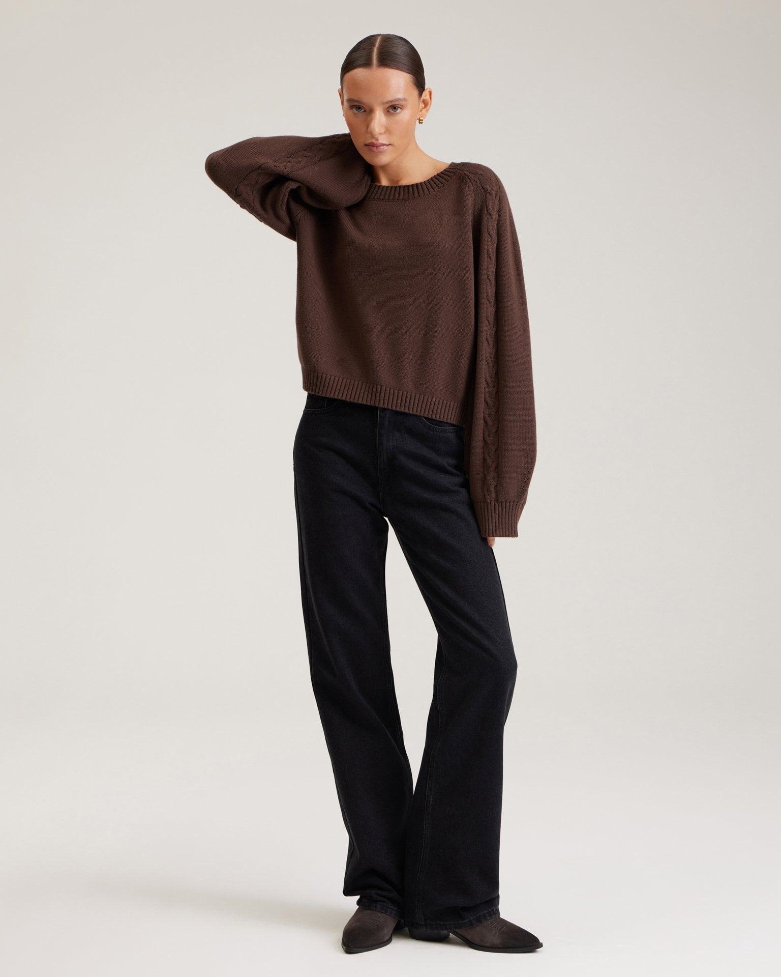 Cable-knit jumper