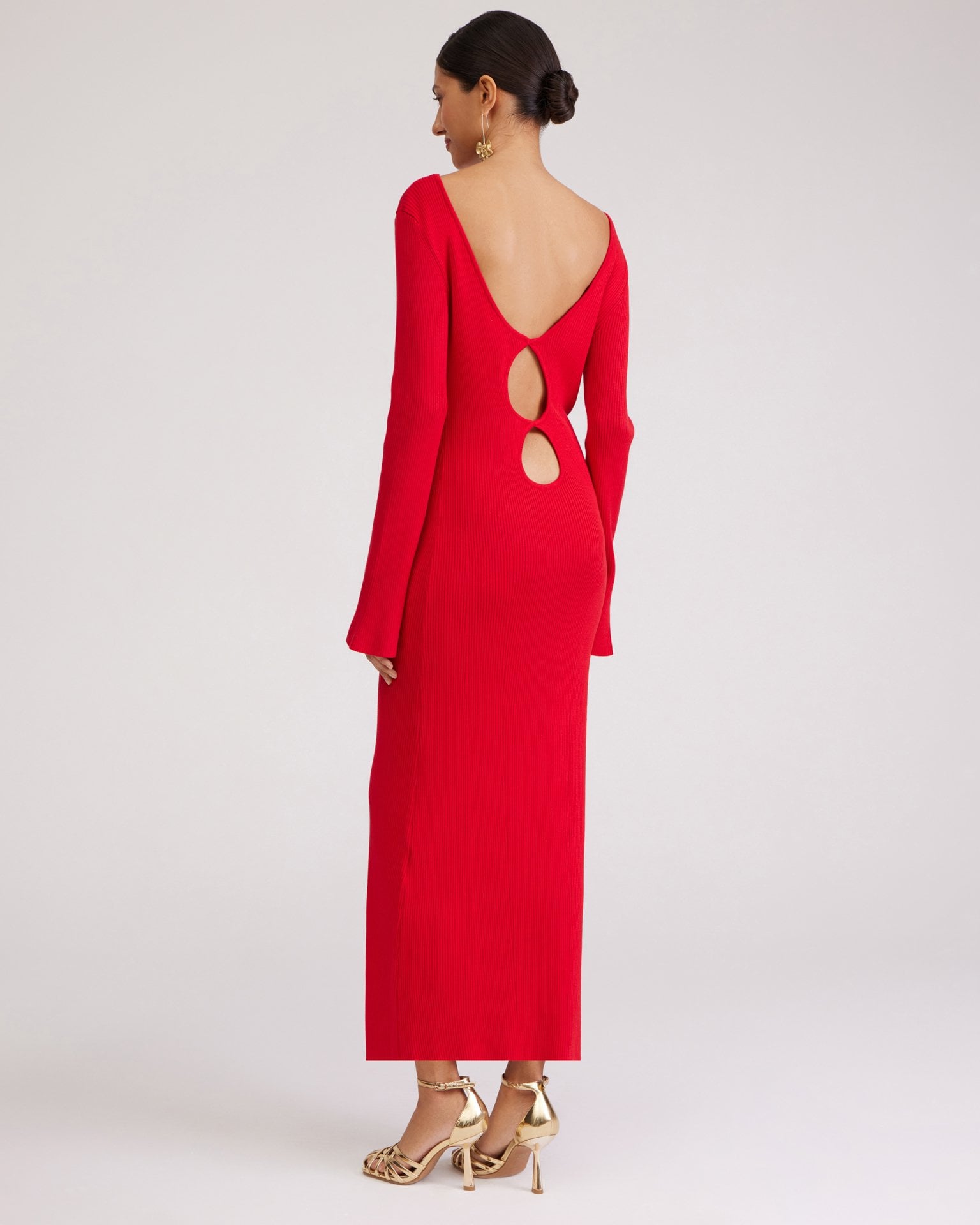 Red dress with an open back