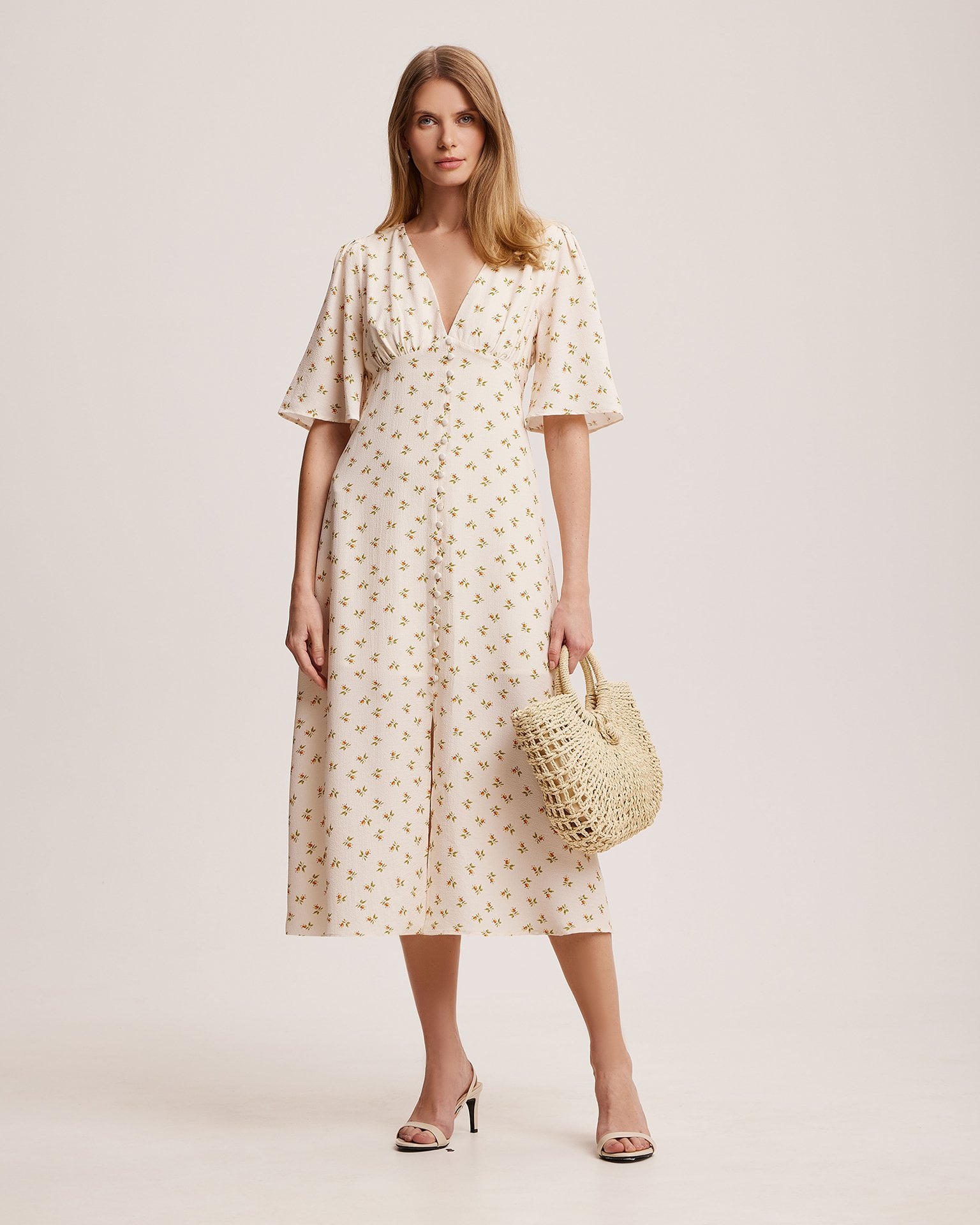 Dress with a V-neck