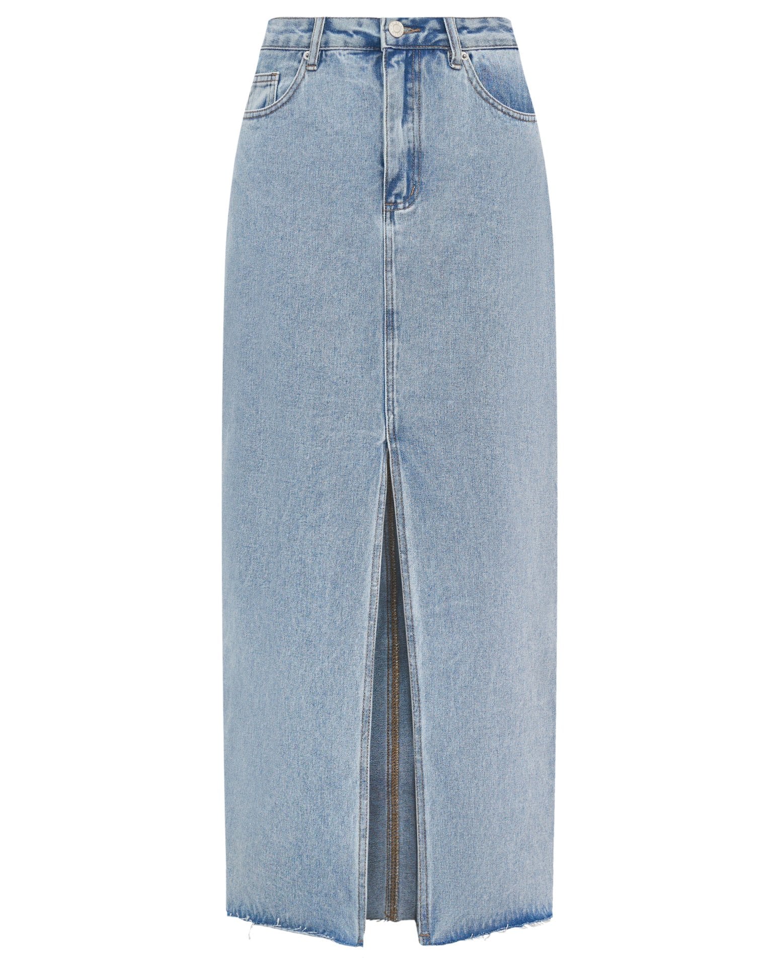 Denim midi skirt