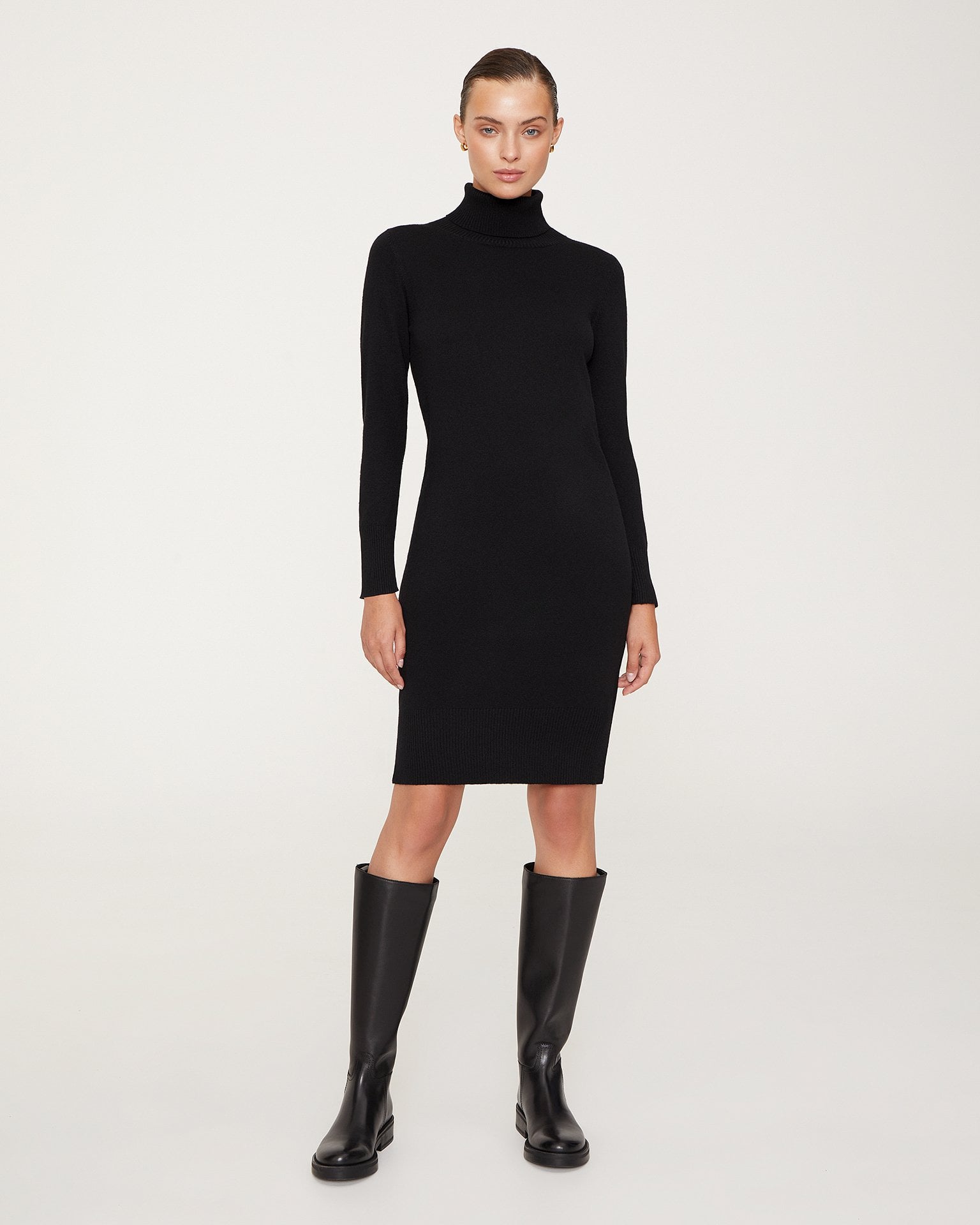 Black knitted dress