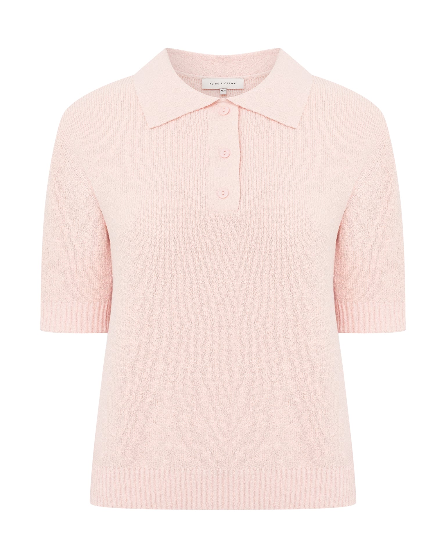 Polo jumper made of boucle yarn