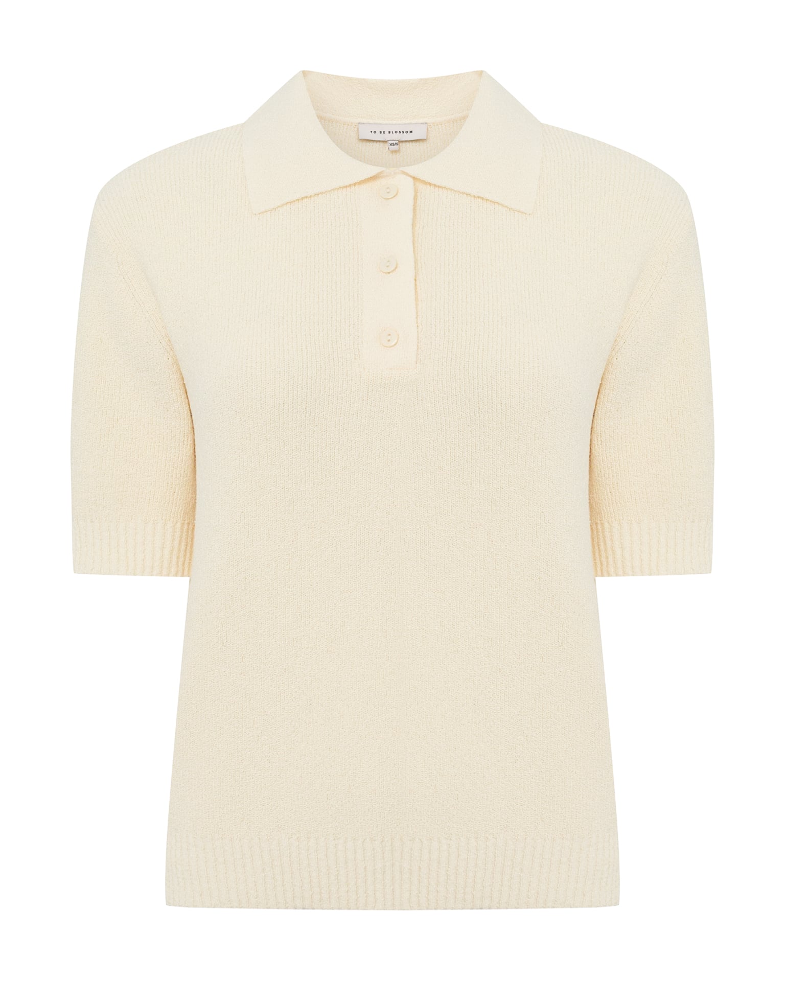 Polo jumper made of boucle yarn