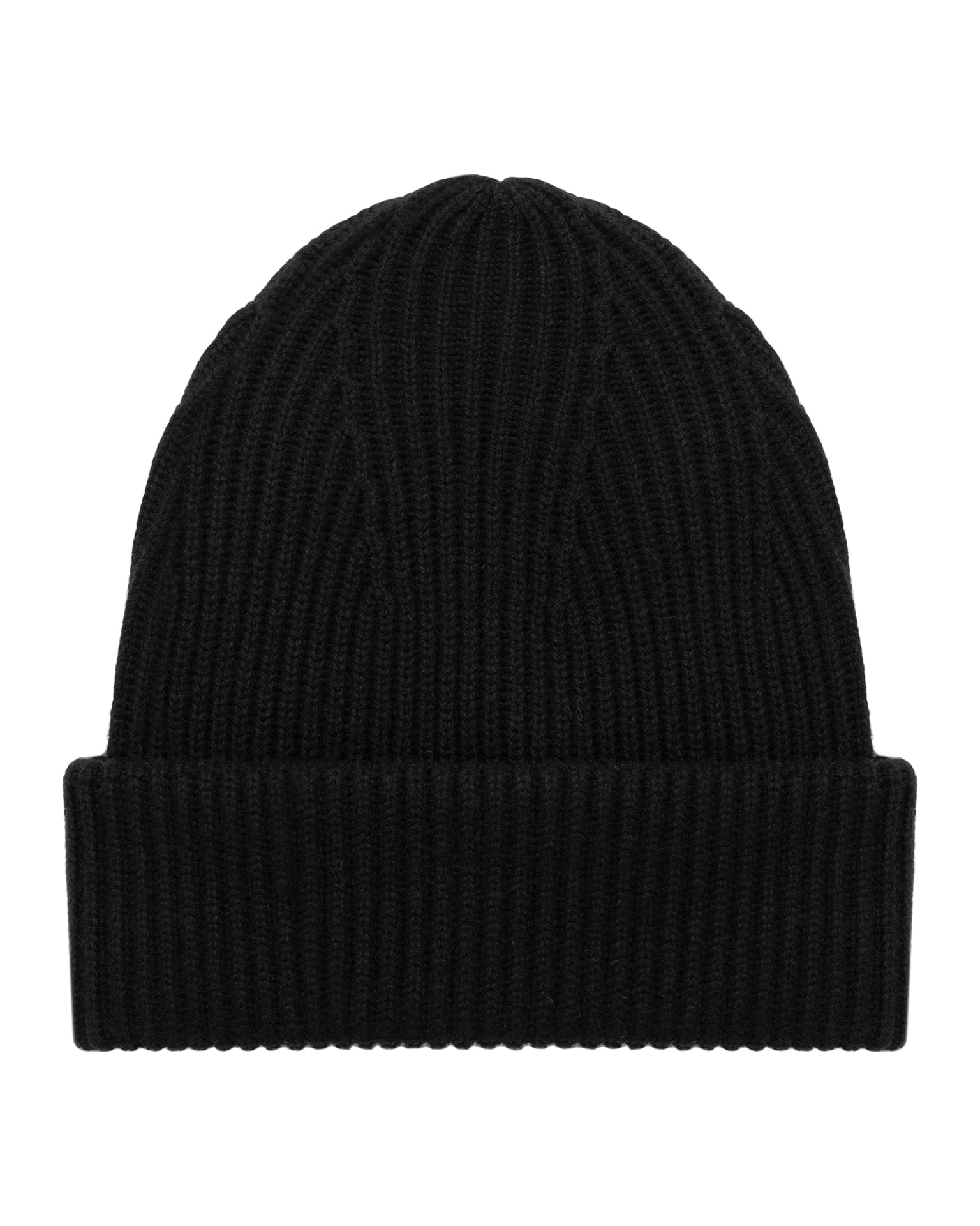 Black ribbed wool beanie