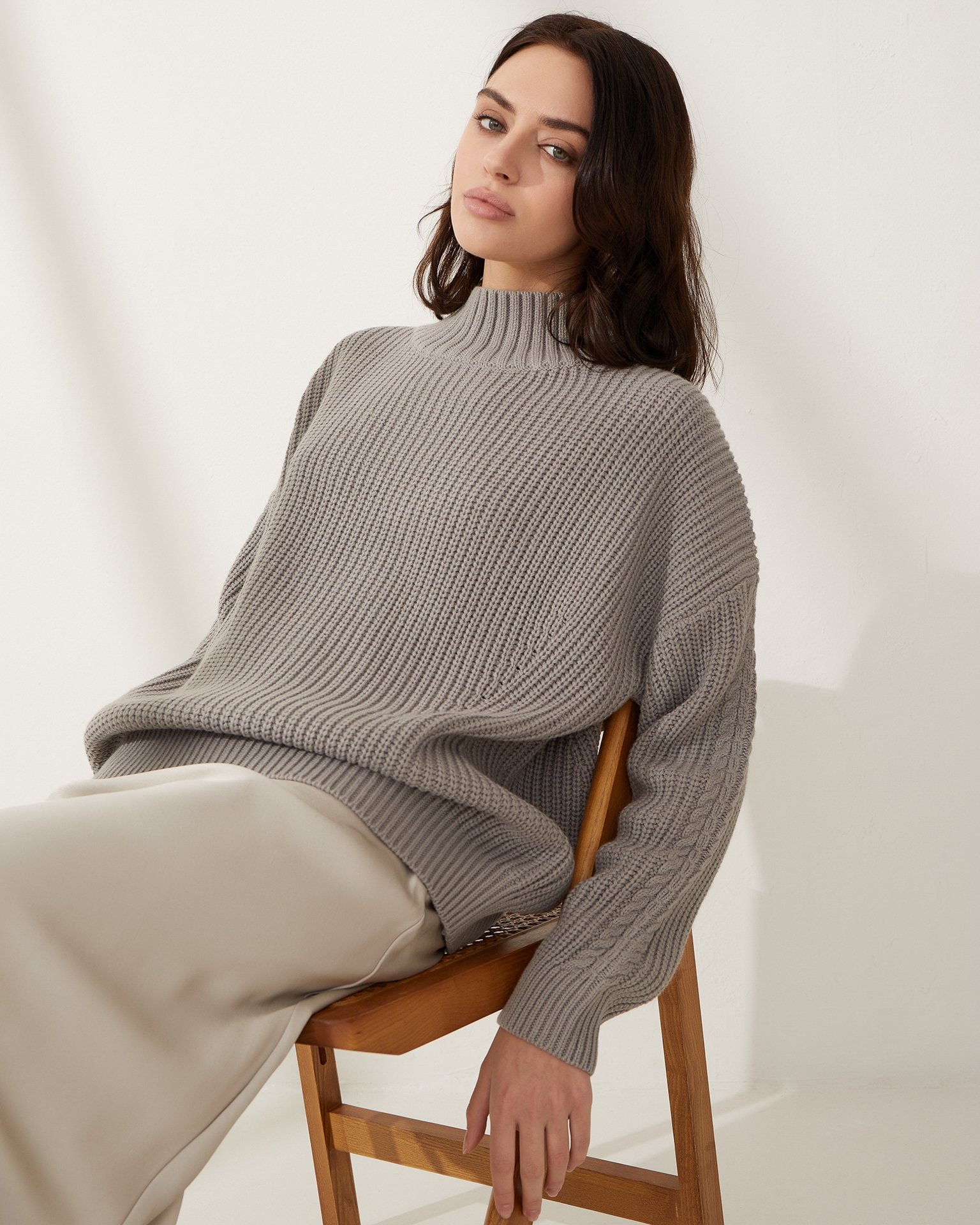 Chunky knit sweater, Grey