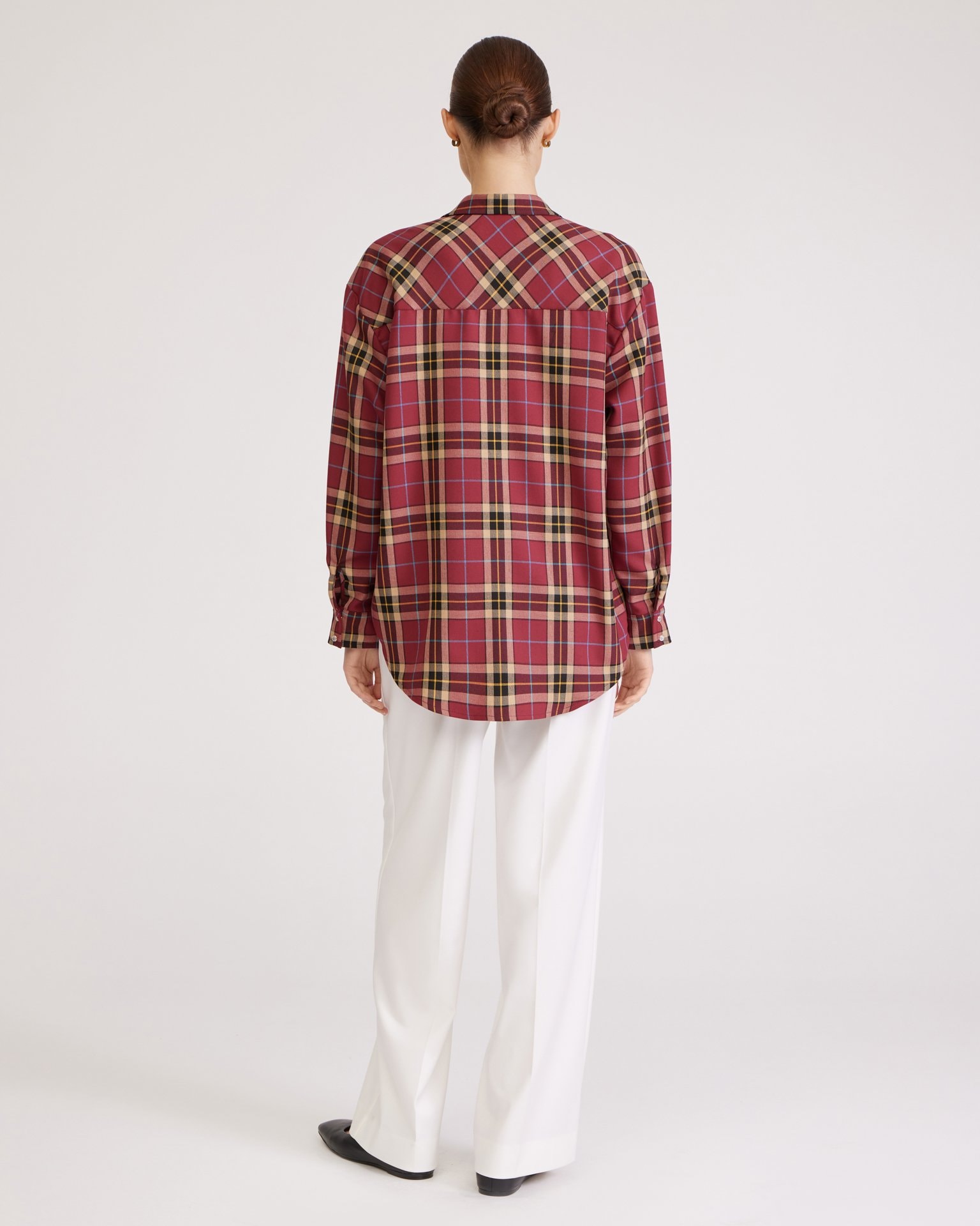 Burgundy checked shirt, Burgundy — photo 7