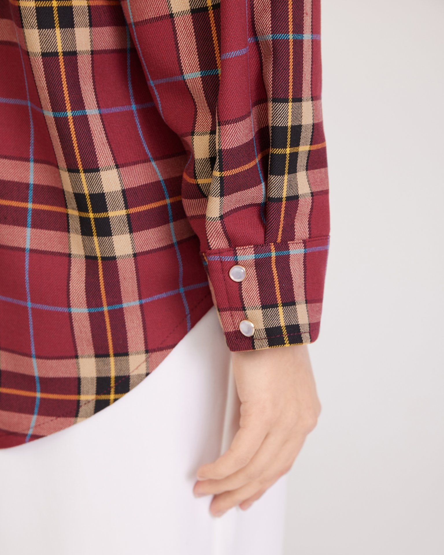 Burgundy checked shirt, Burgundy — photo 10