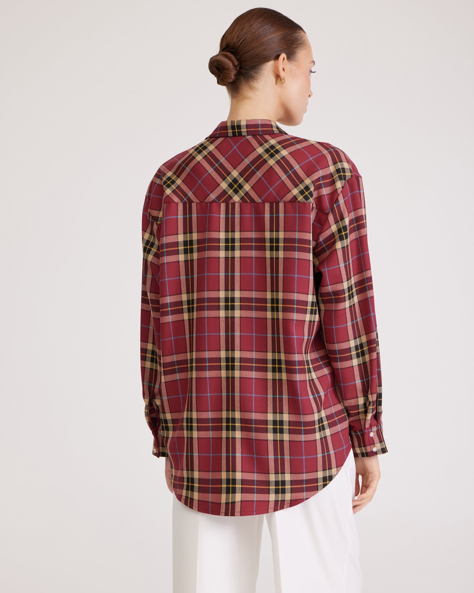 Burgundy checked shirt, Burgundy — photo 8