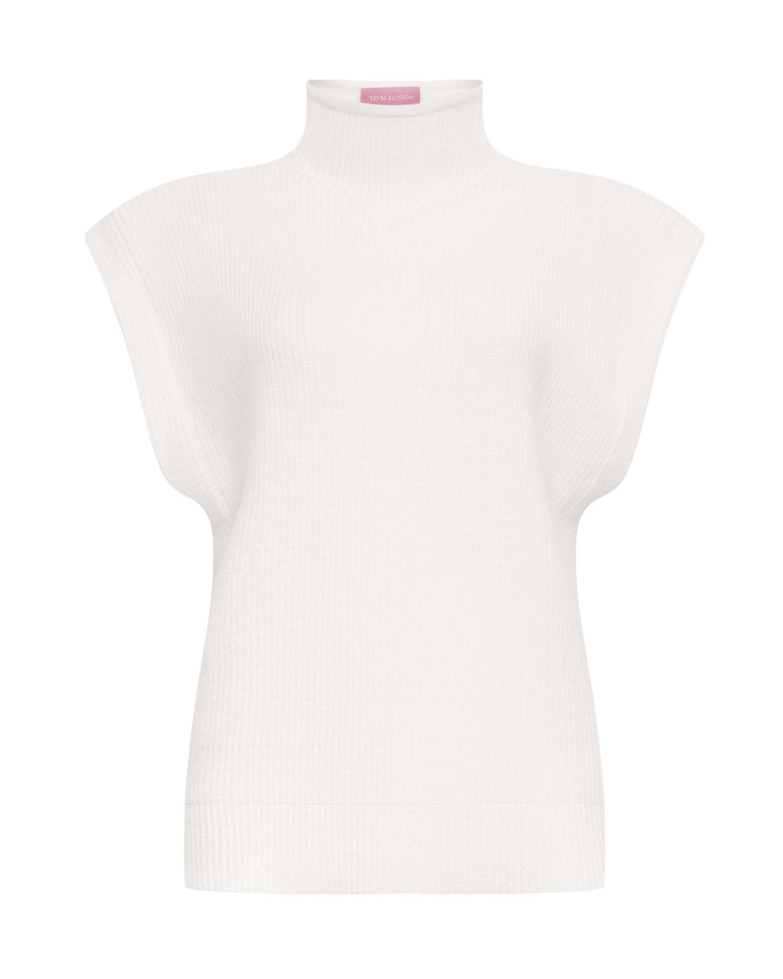 Viscose sleeveless vest, Milk — photo 7