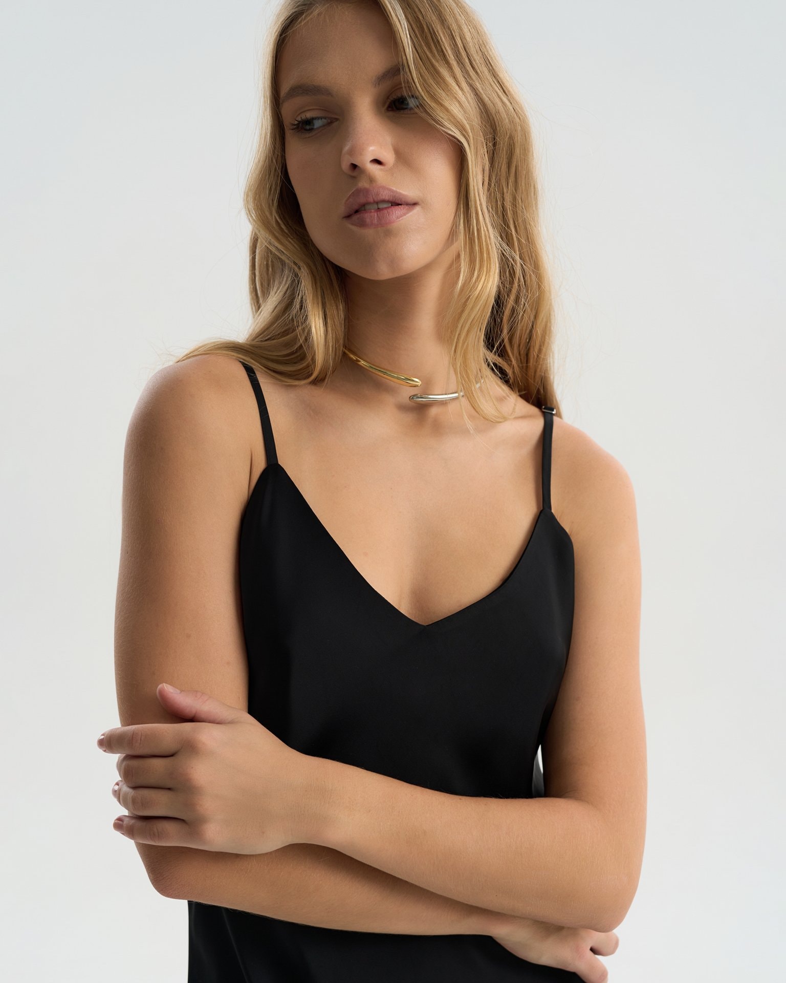 Slip dress, Black — photo 4