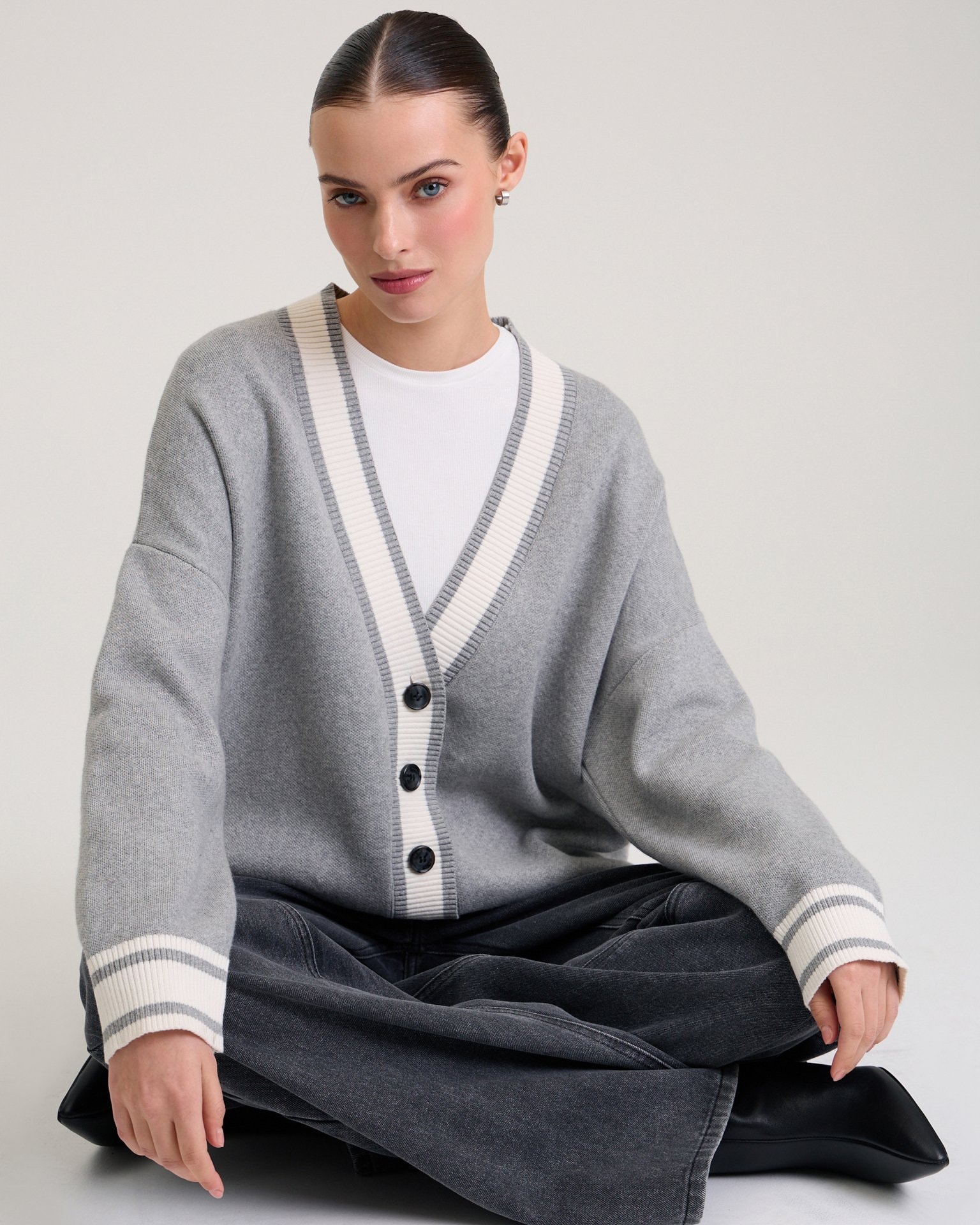 An elongated cardigan, Grey — photo 2