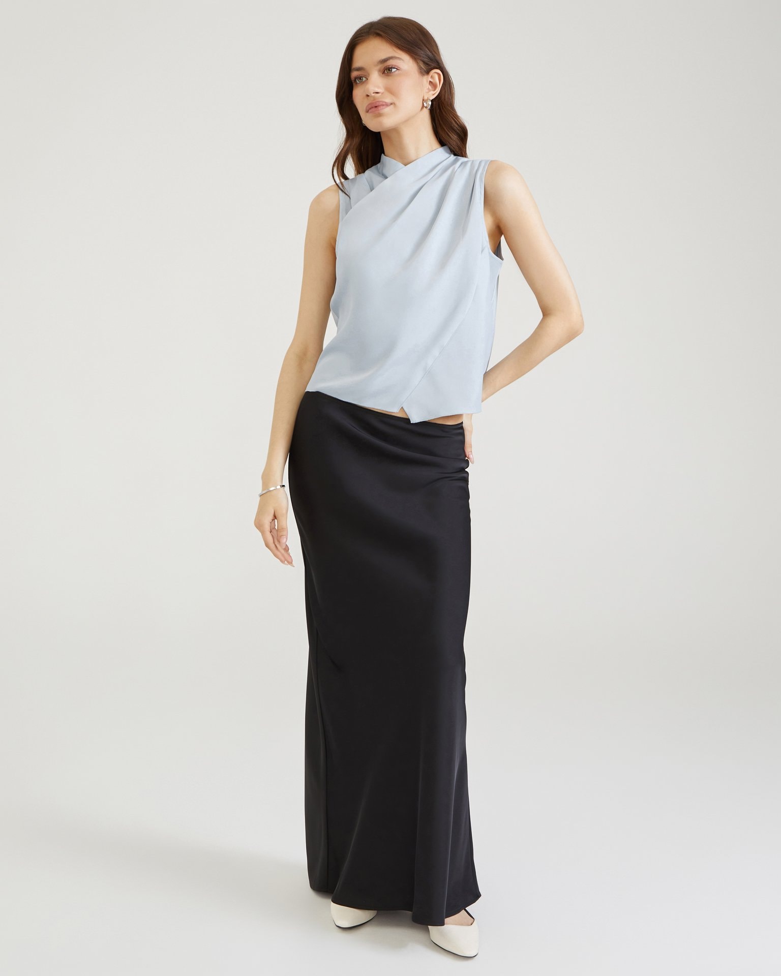 Top with open sleeves, Grey