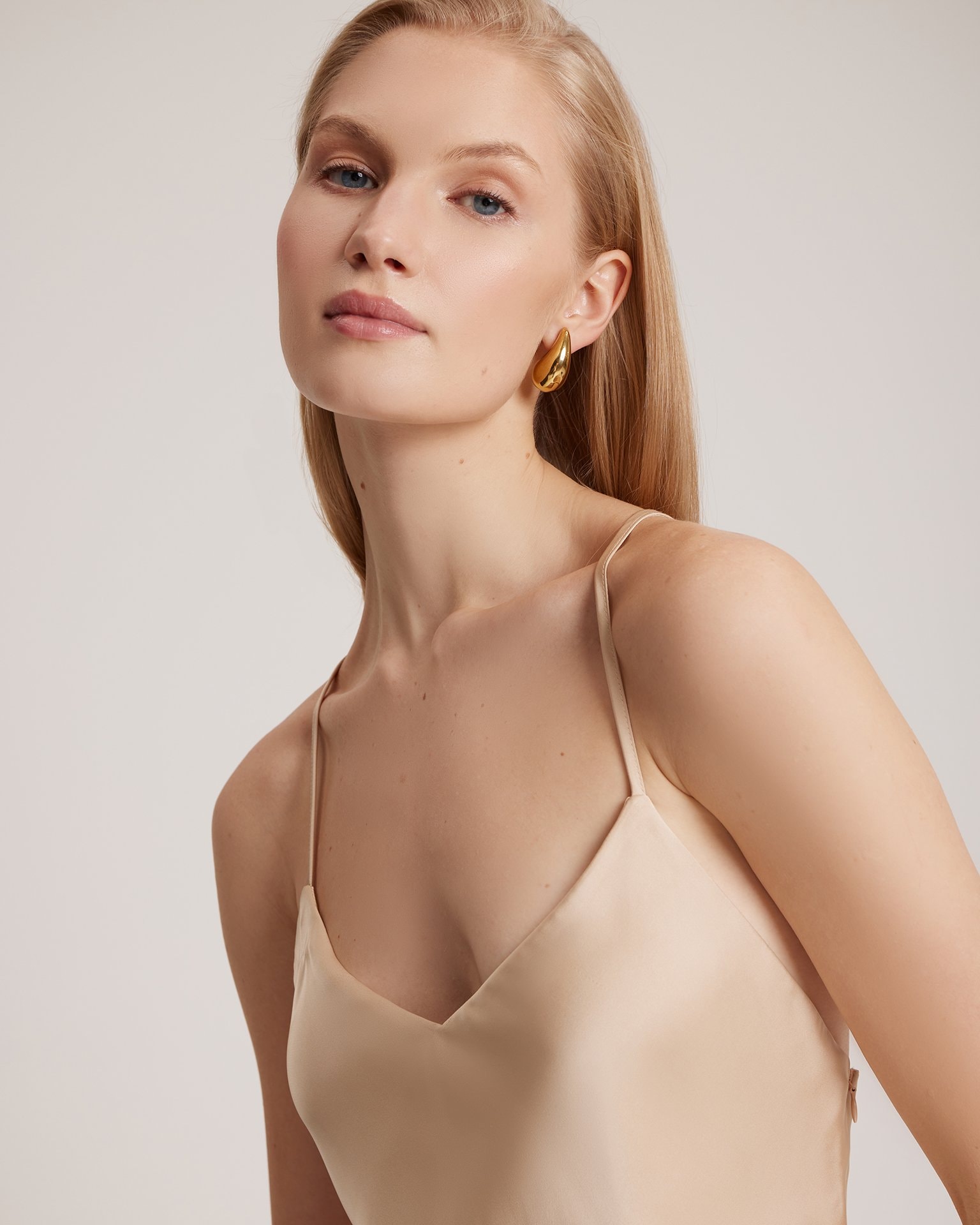 Spaghetti Strap Dress, Beige — photo 8