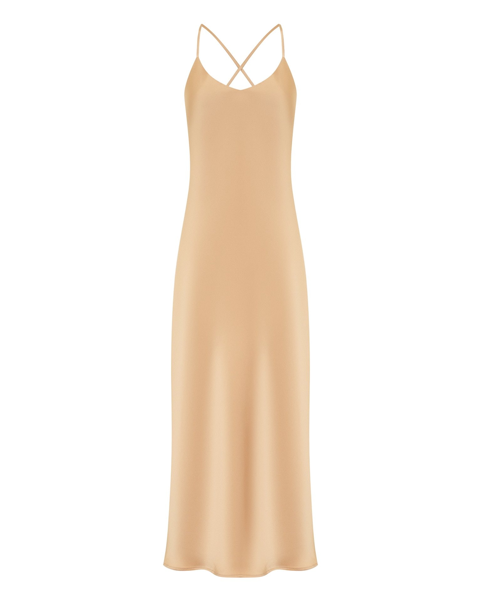 Spaghetti Strap Dress, Beige — photo 11