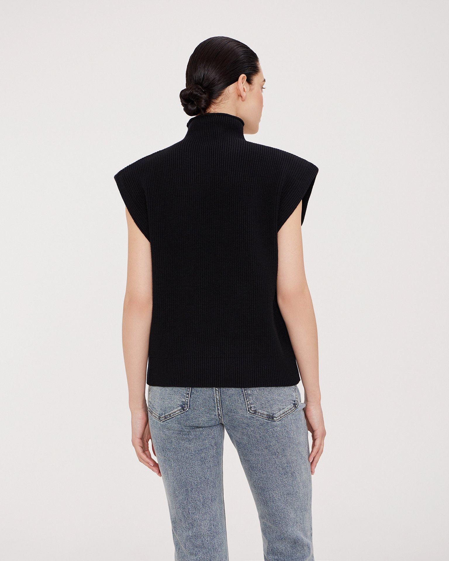 Cropped waistcoat, Black — photo 4
