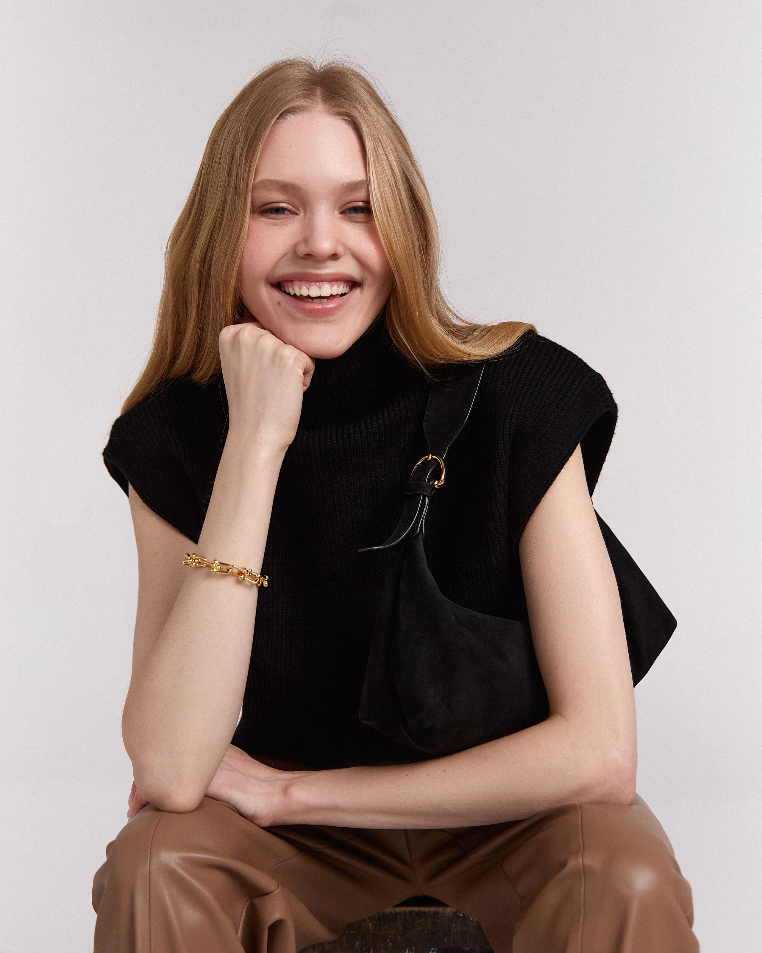 Cropped waistcoat, Black