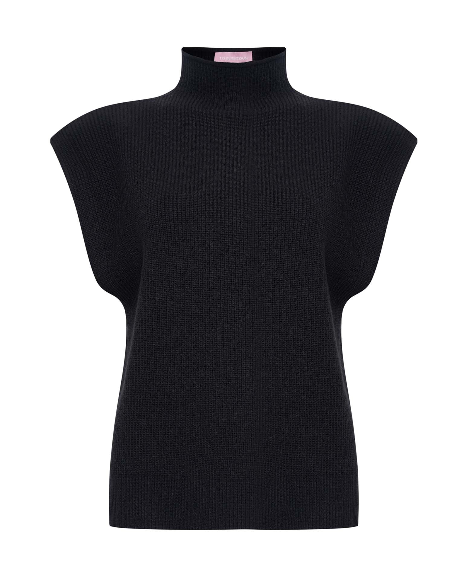 Cropped waistcoat, Black — photo 7