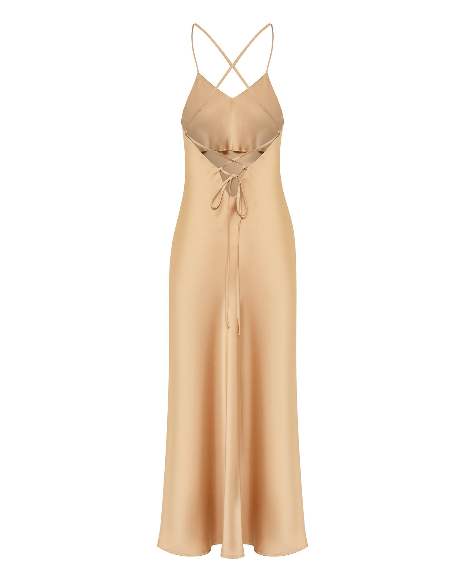Spaghetti Strap Dress, Beige — photo 12