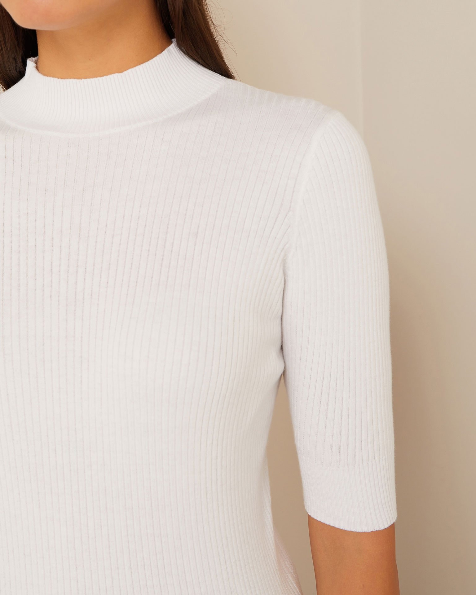 Basic stretch jumper, White — photo 5