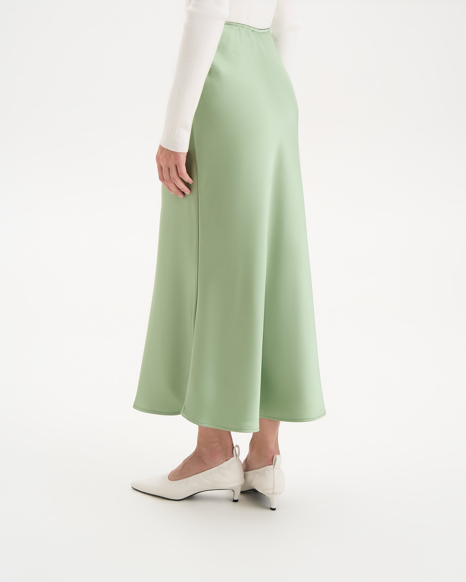 A-line midi skirt, Green — photo 5