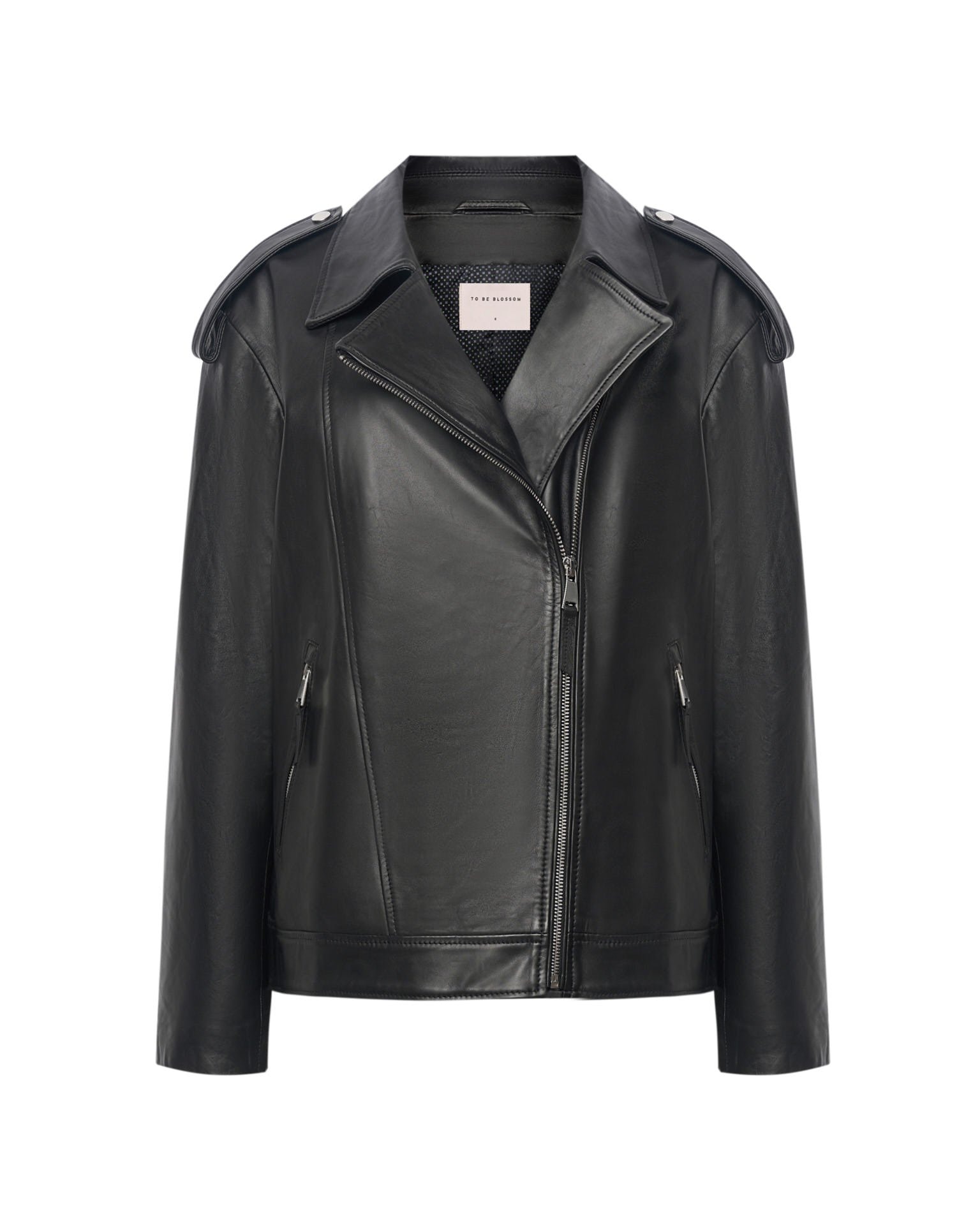 Leather biker jacket, Black