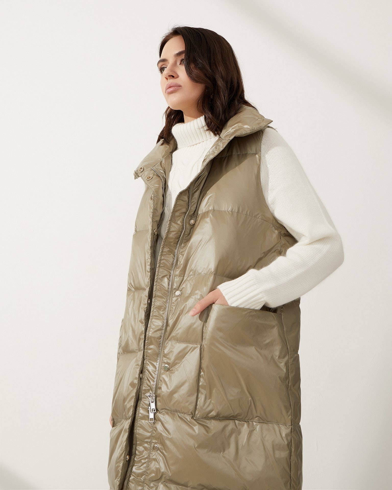 Khaki gilet, Olive