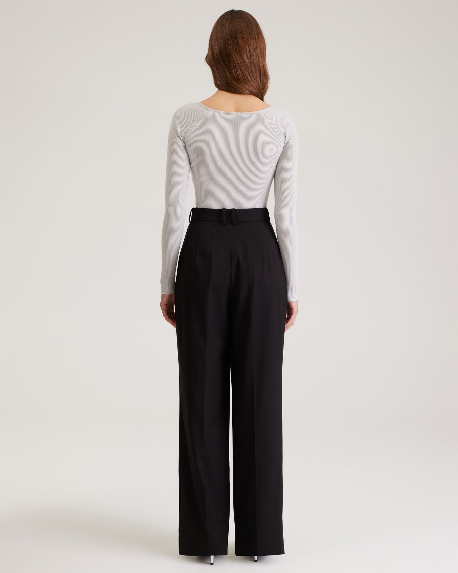 Long-sleeved crop top, Grey — photo 4
