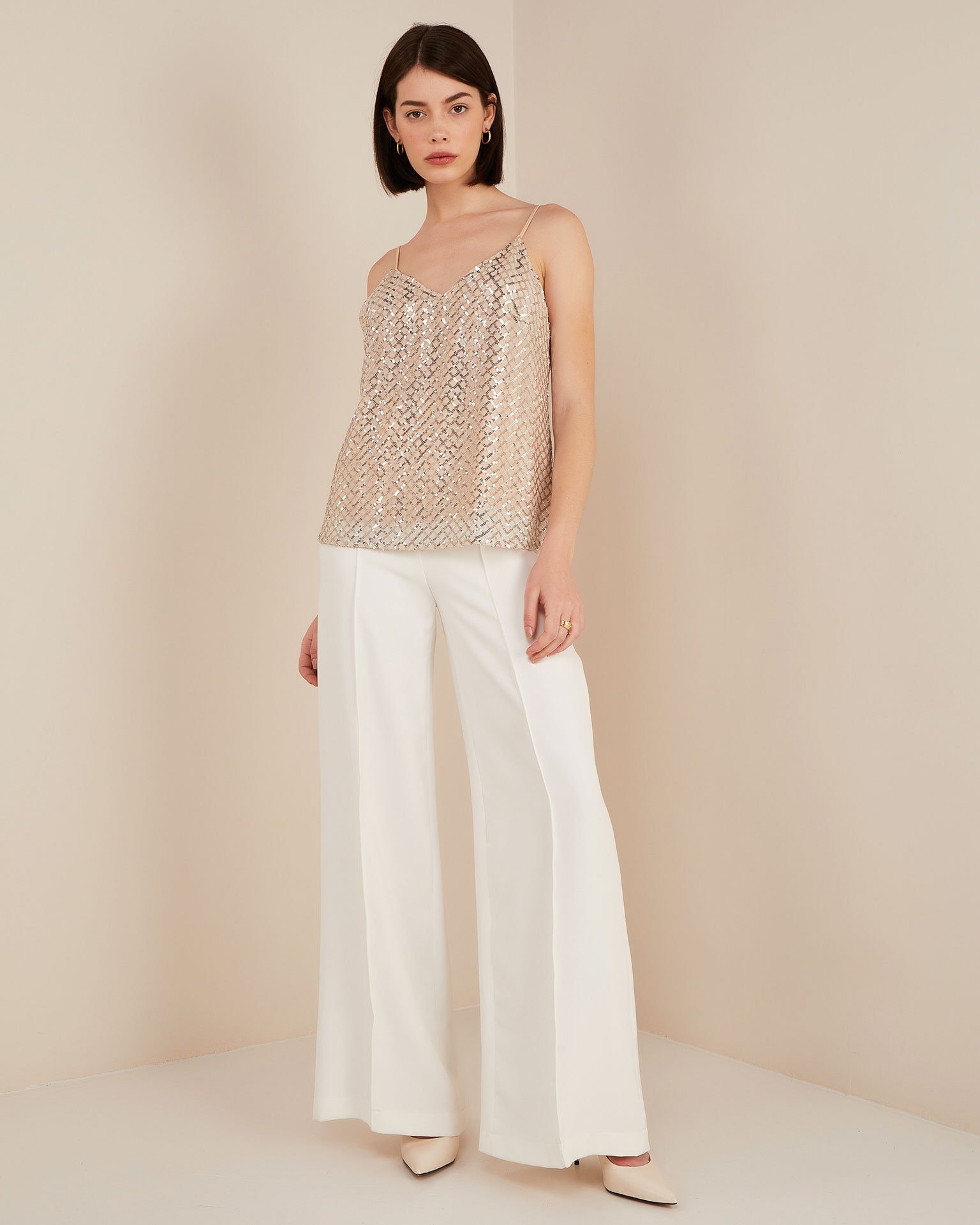 Sequined top, Silver — photo 3