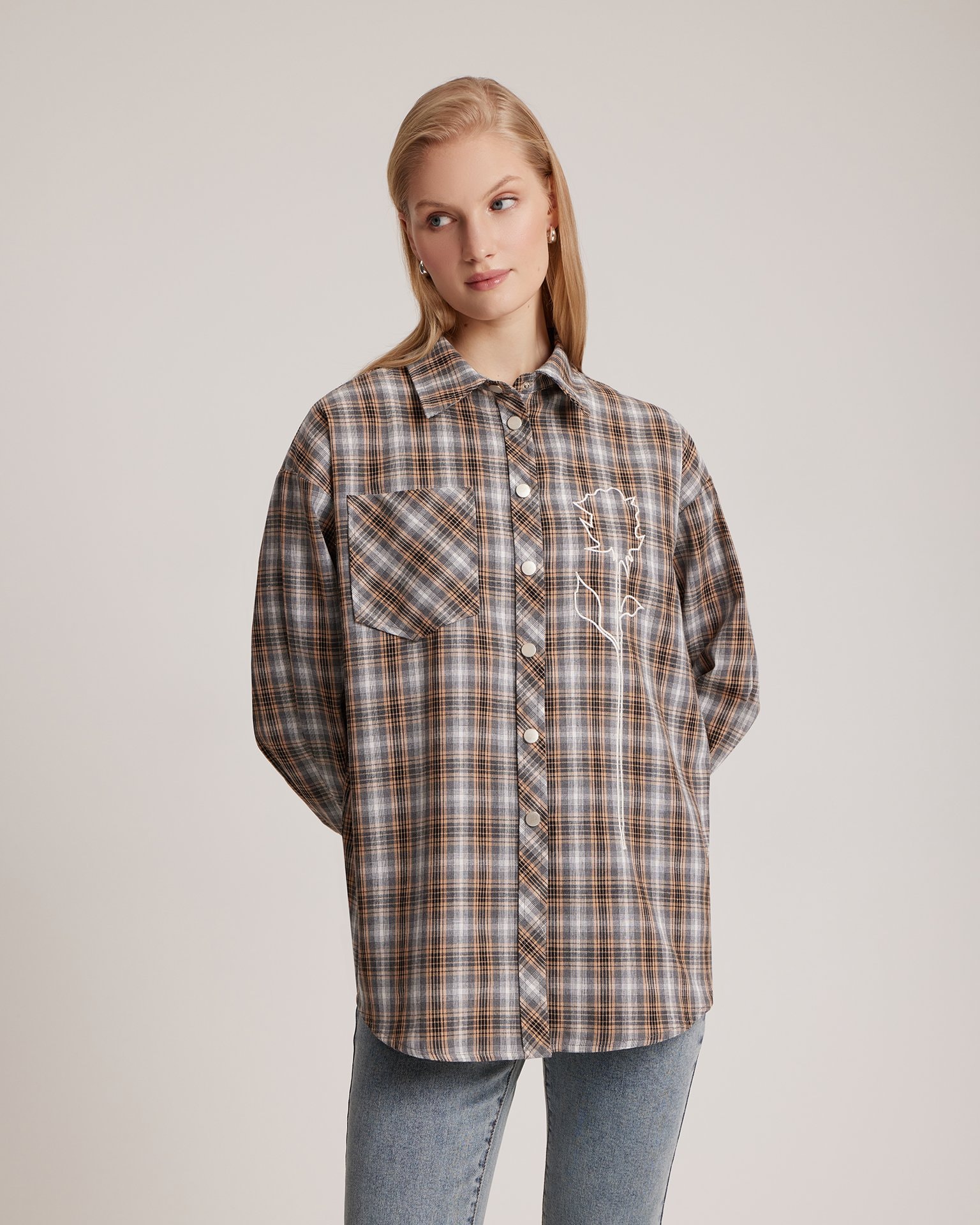 Checked Shirt, Orange — photo 4