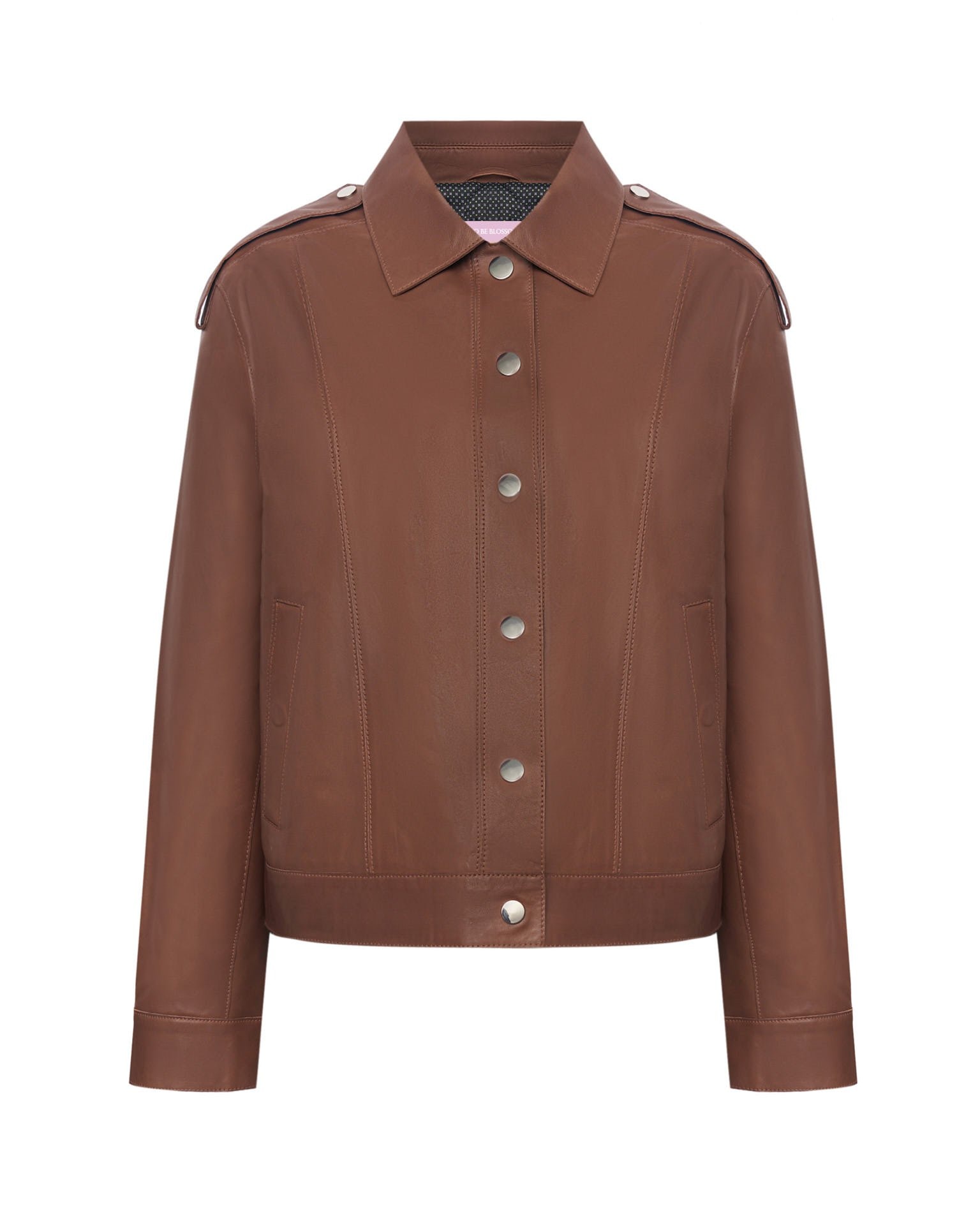 Aviator jacket in genuine leather, Brown