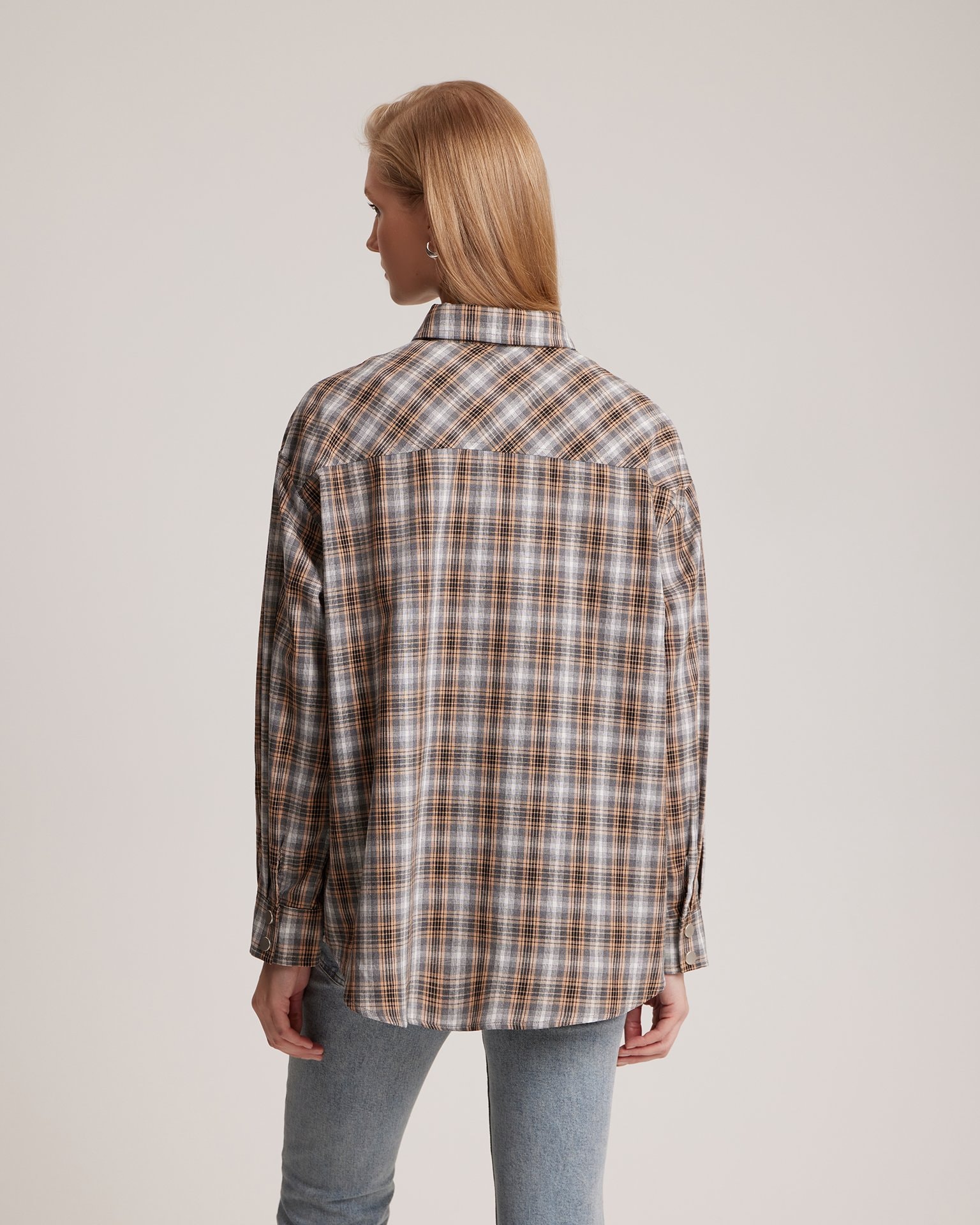 Checked Shirt, Orange — photo 3