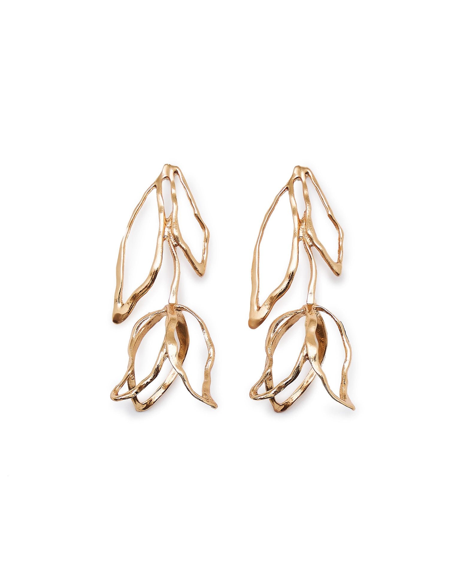 Golden Tulip Earrings, Gold — photo 4