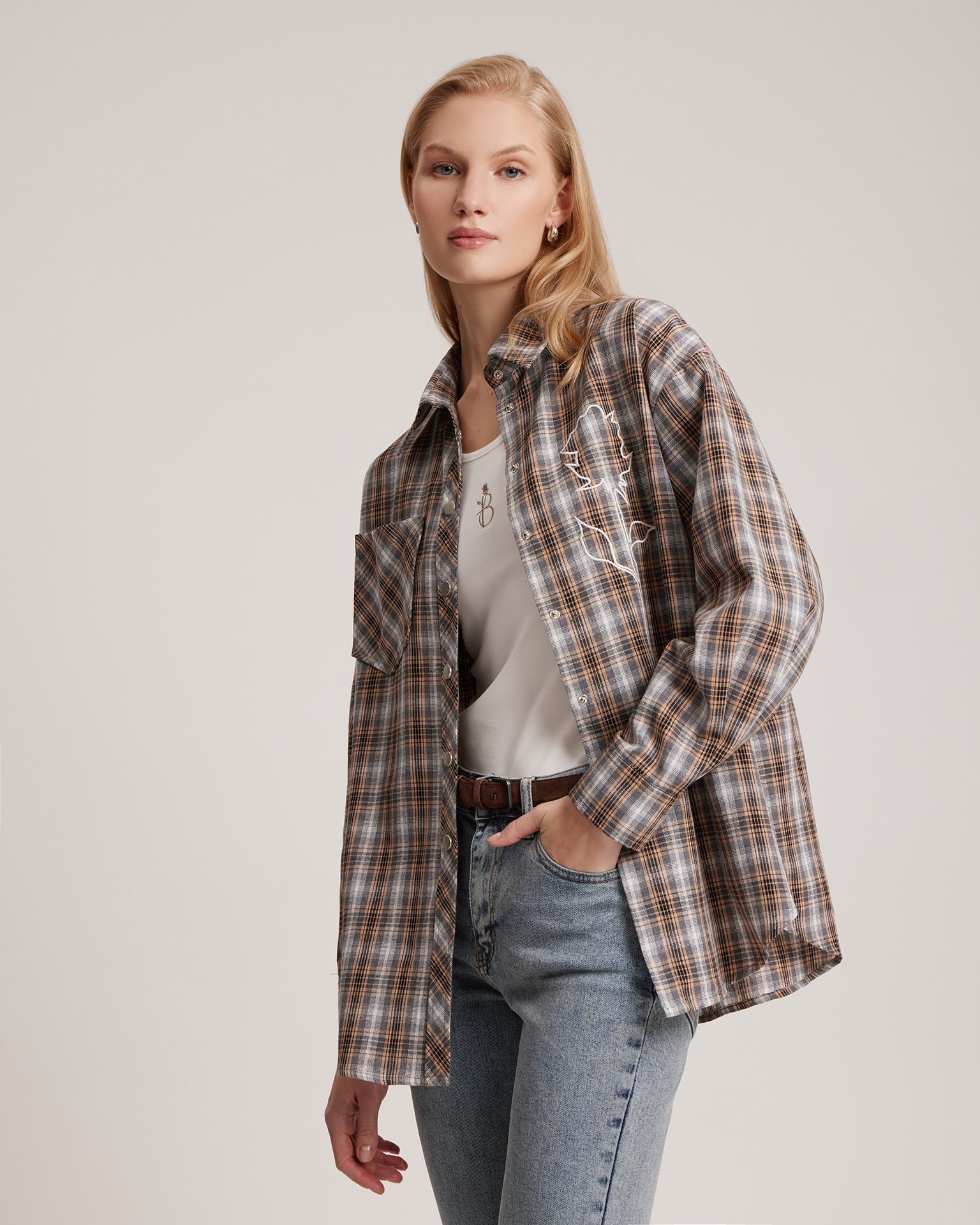 Checked Shirt, Orange
