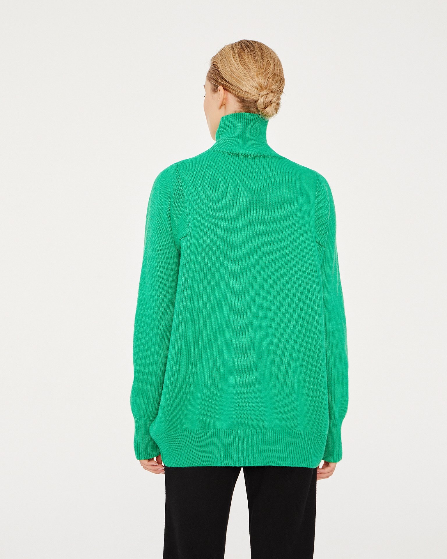 A turtleneck jumper in green, Green — photo 4