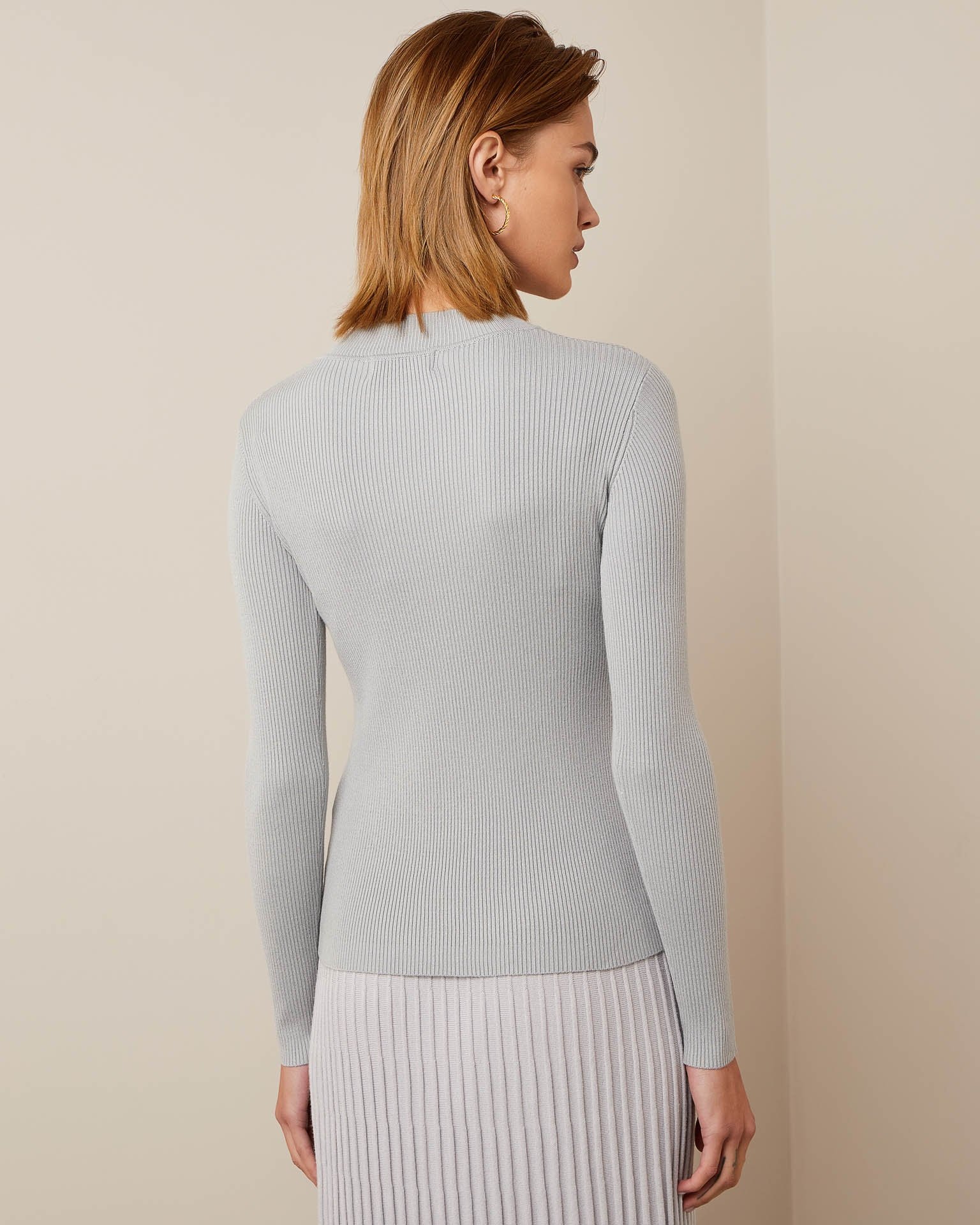 Grey ribbed jumper, Grey — photo 3