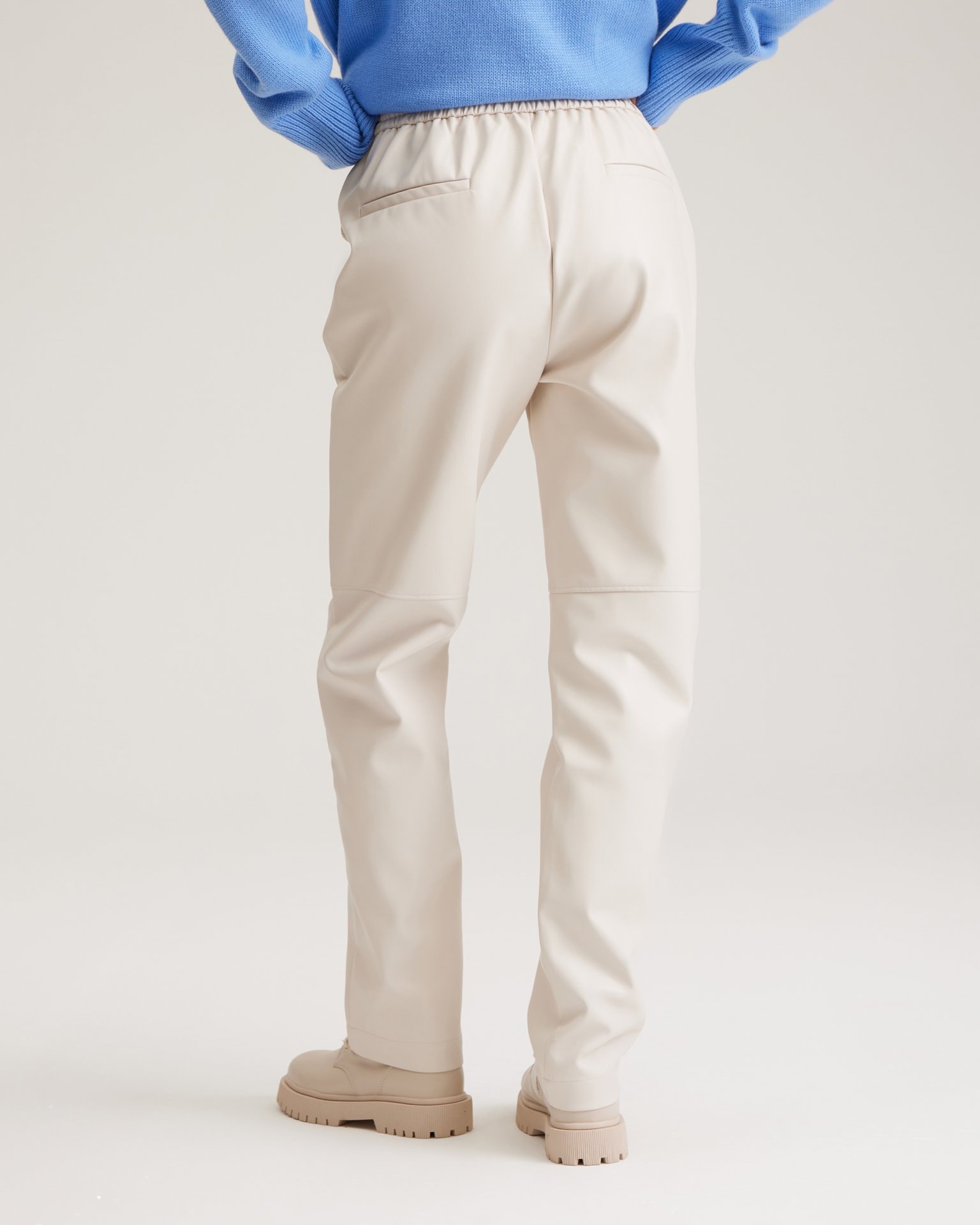 Milky faux leather trousers, Milky — photo 6