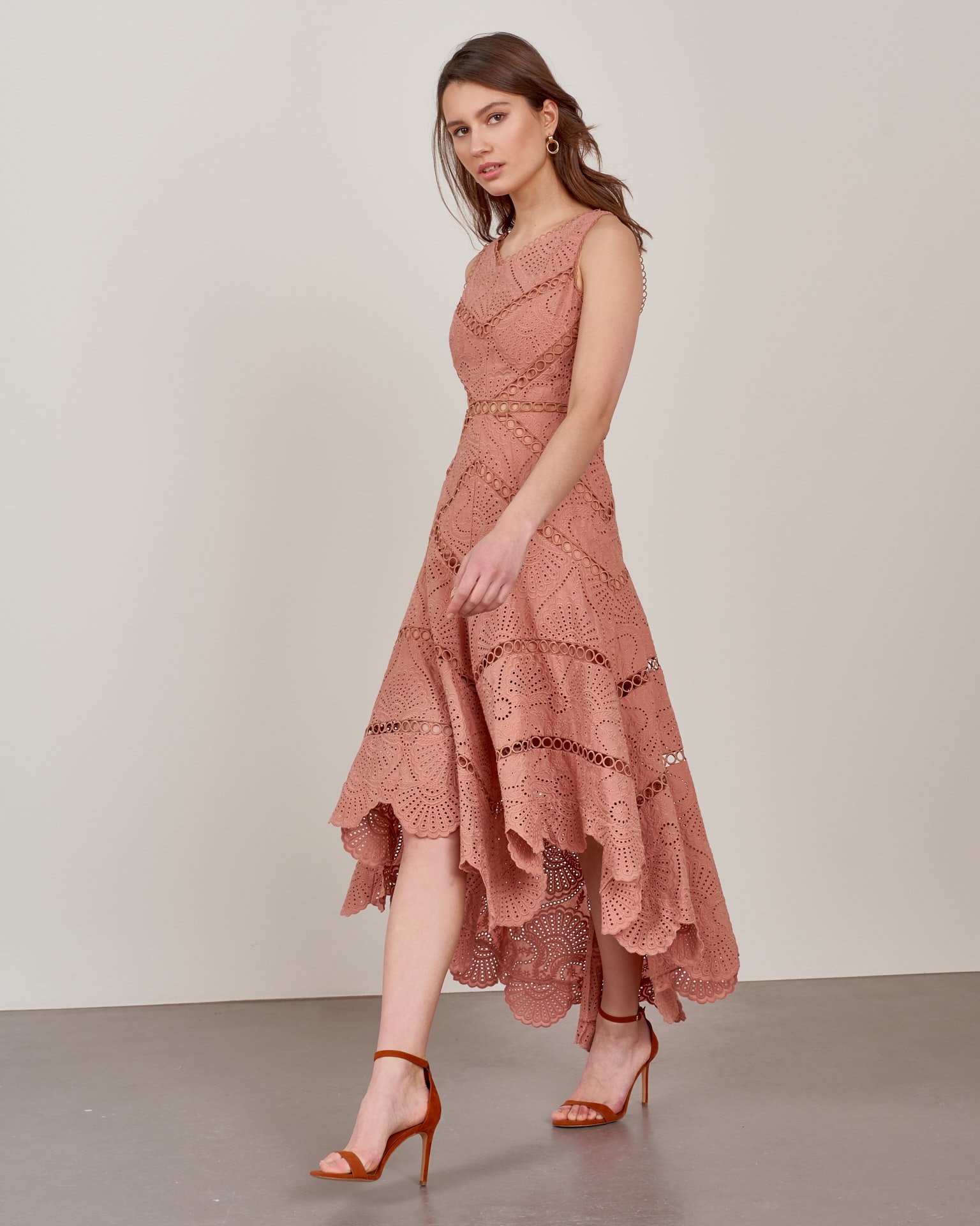 Dress with asymmetrical skirt, Pink