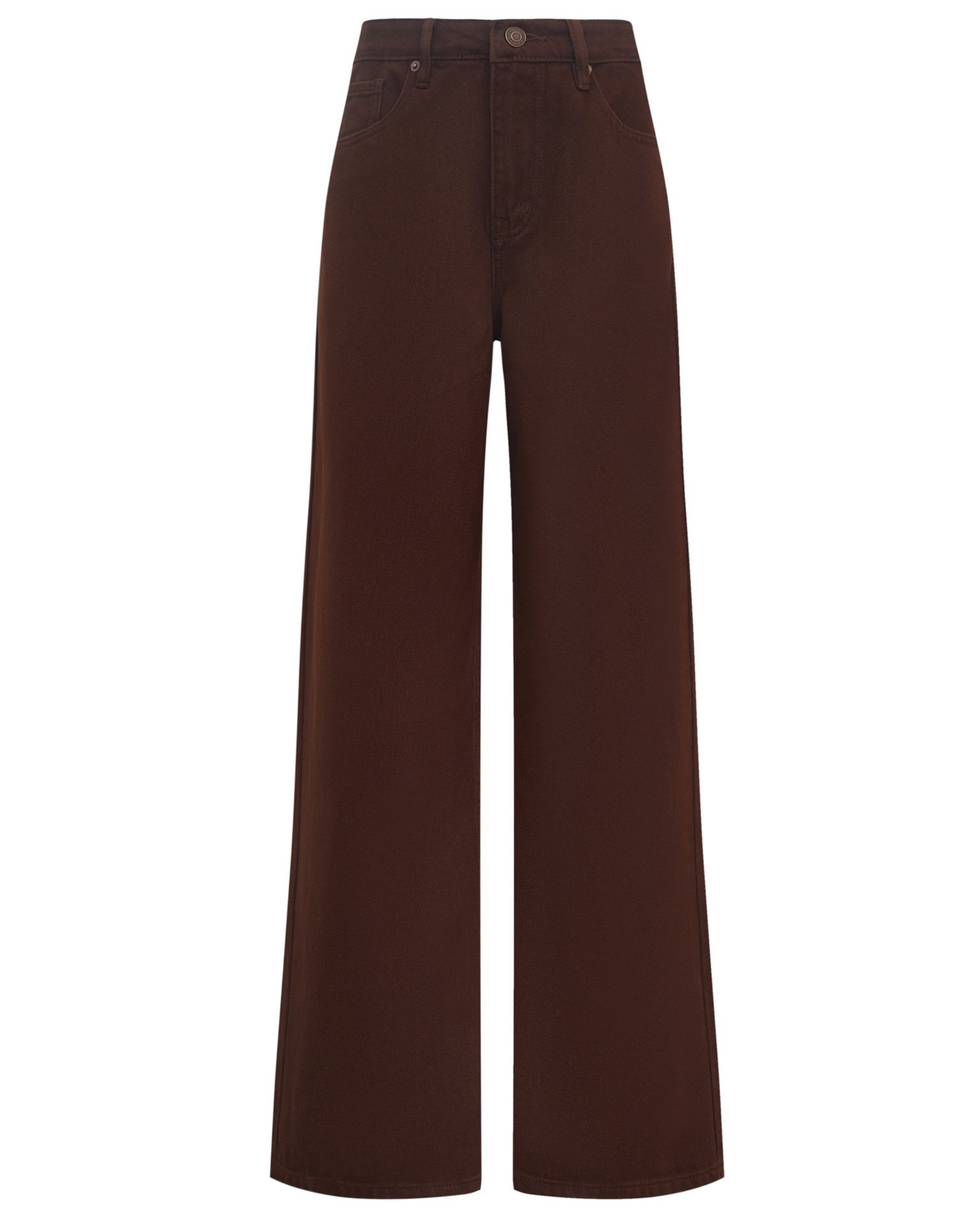 Wide-leg chocolate jeans, Brown — photo 12