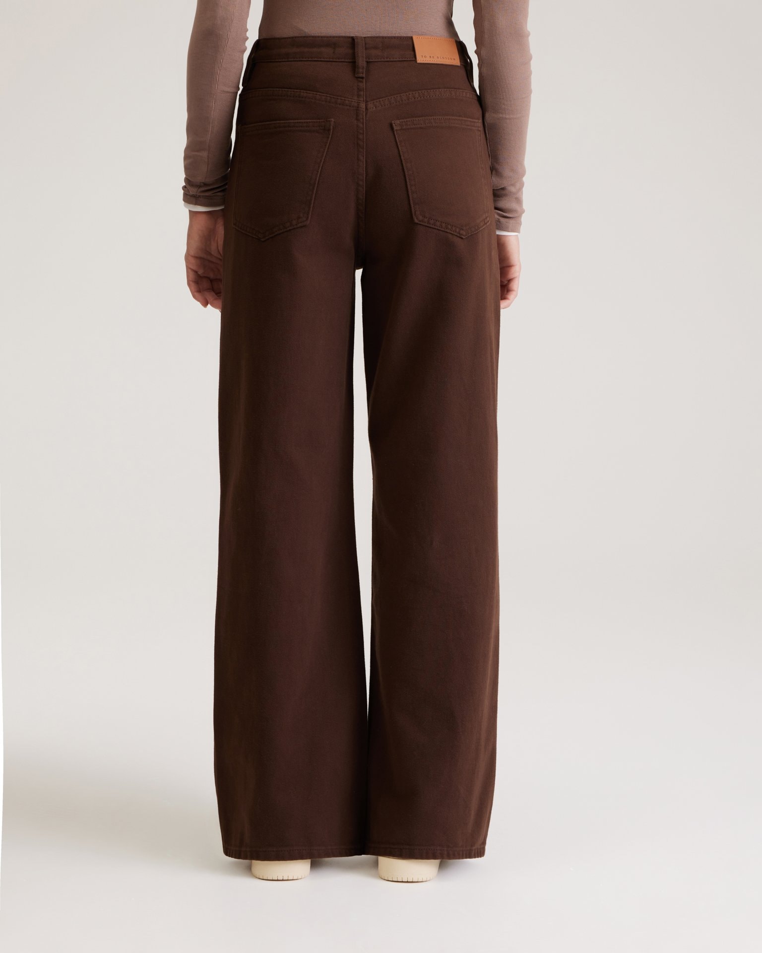 Wide-leg chocolate jeans, Brown — photo 9