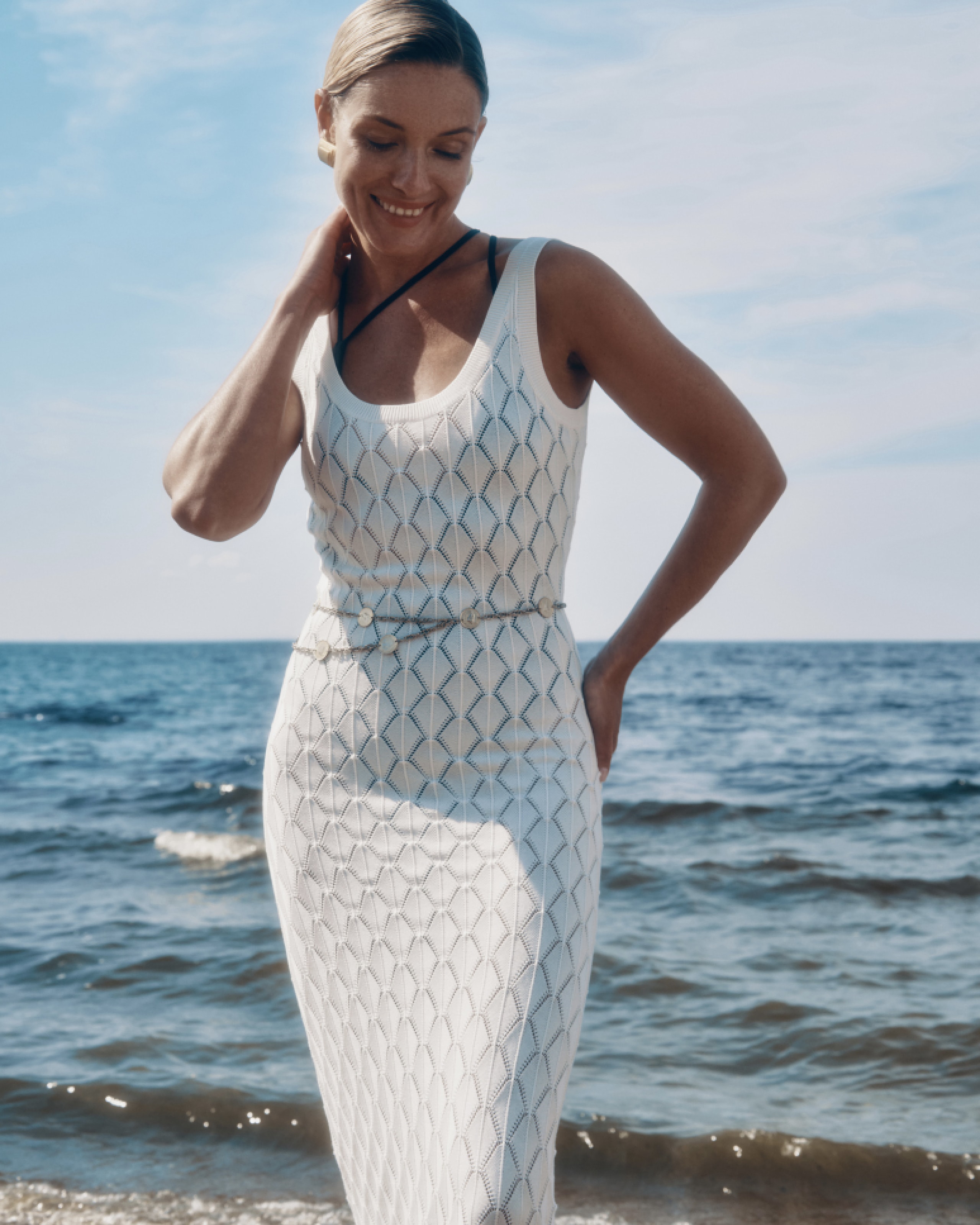 White crochet dress, White