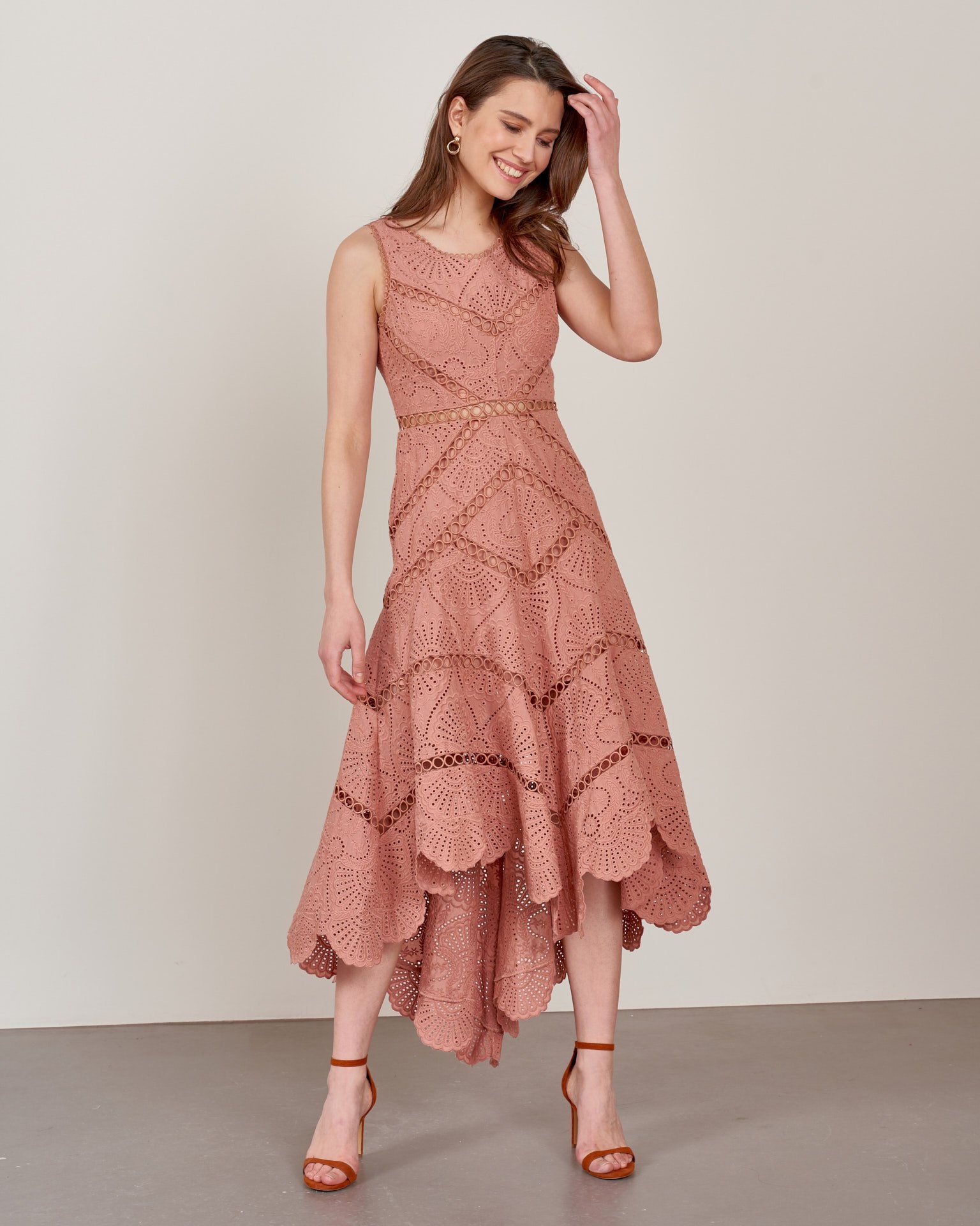 Dress with asymmetrical skirt, Pink — photo 2