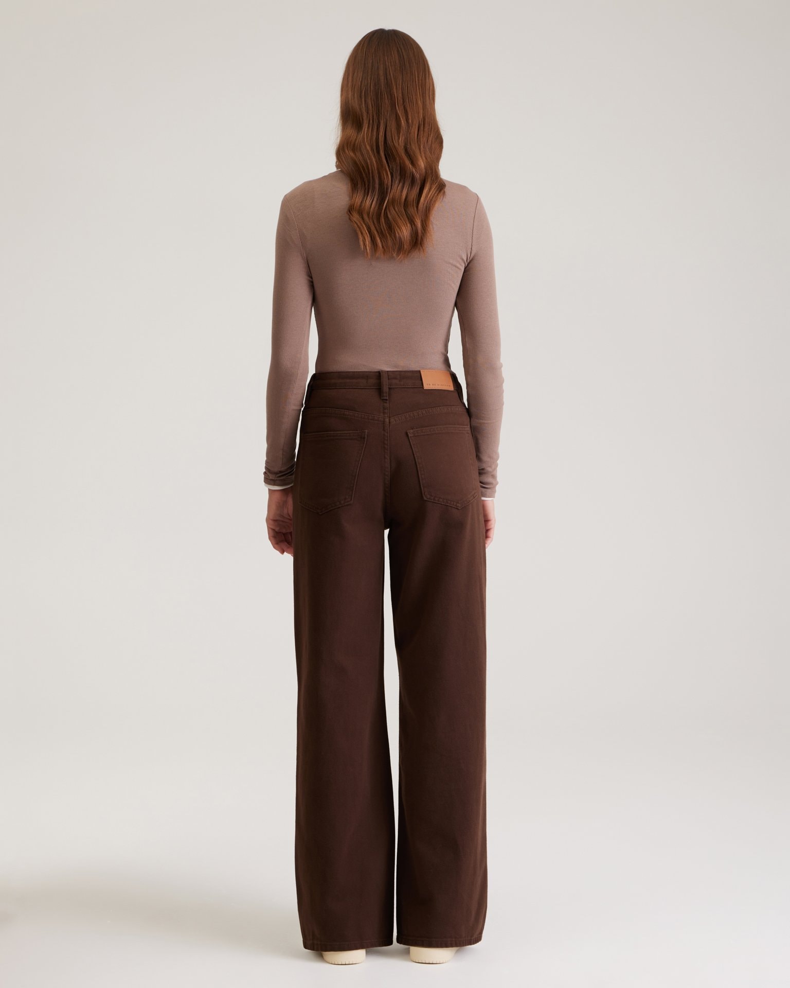 Wide-leg chocolate jeans, Brown — photo 3