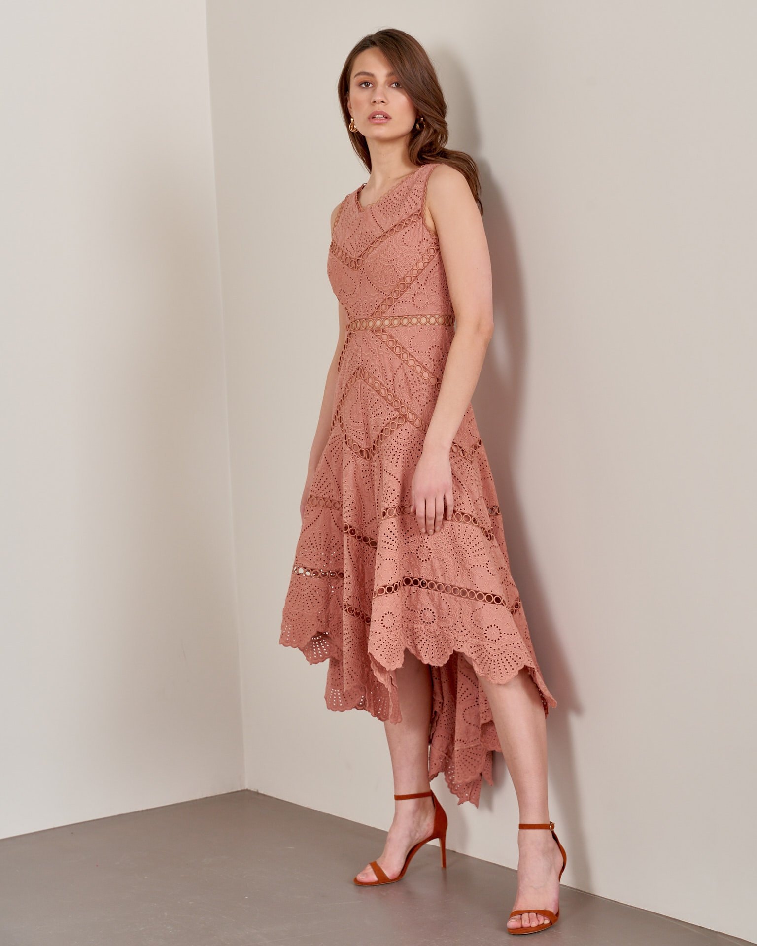 Dress with asymmetrical skirt, Pink — photo 4