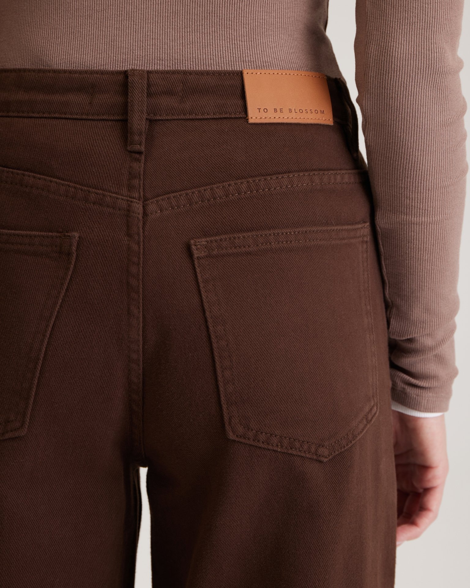 Wide-leg chocolate jeans, Brown — photo 11