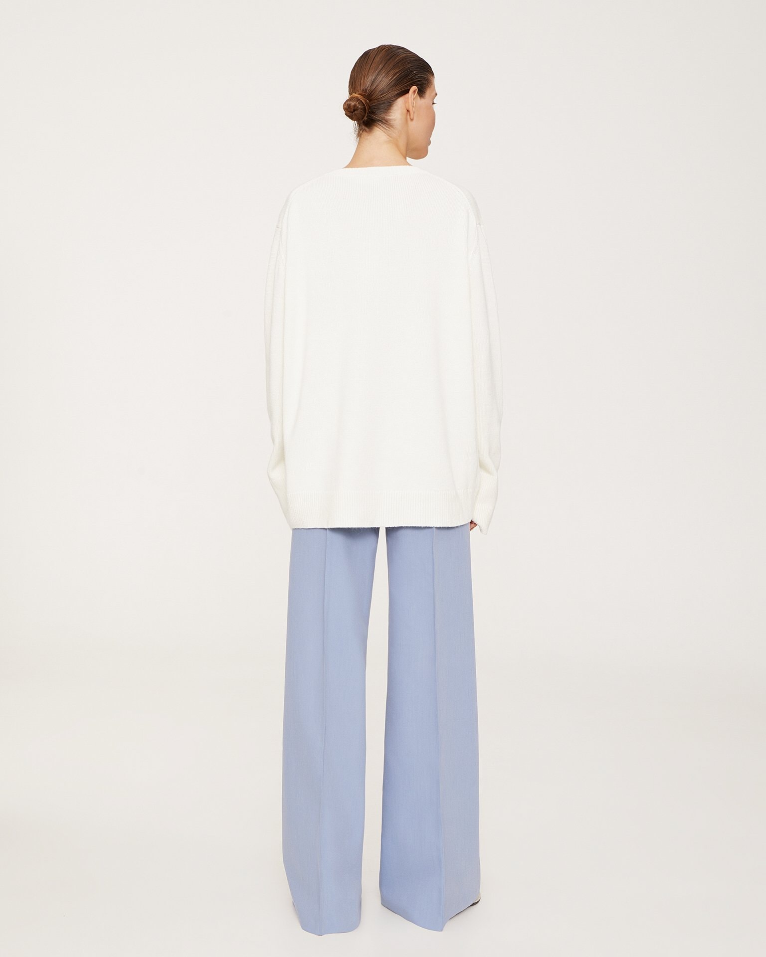 Viscose Palazzo Trousers, Blue — photo 3