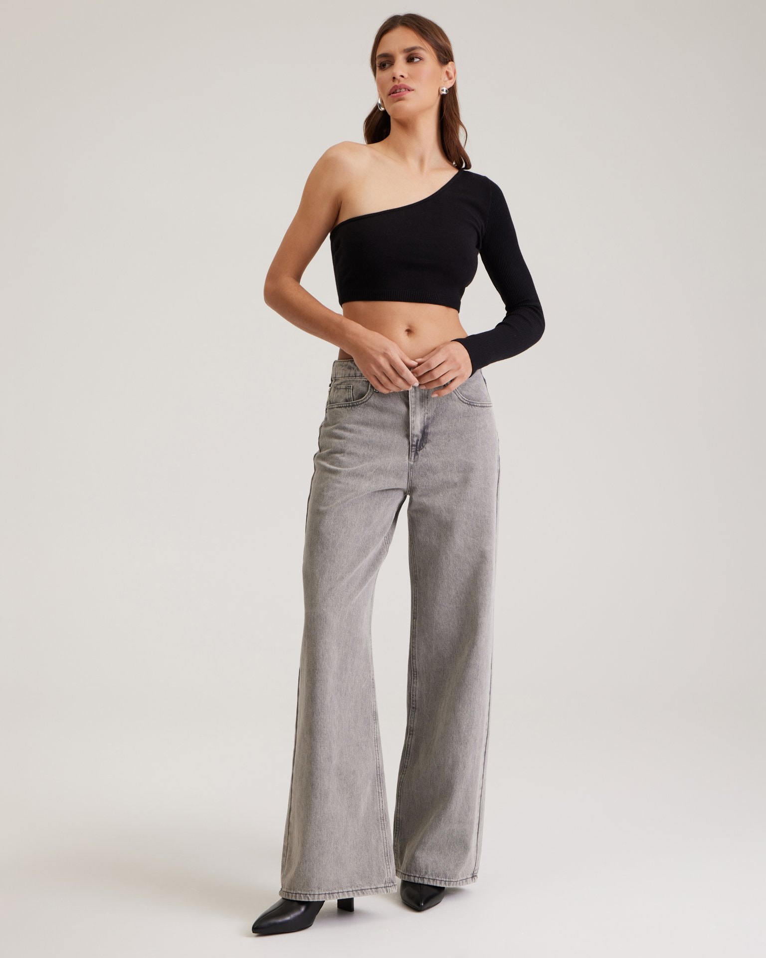 Jeans with a washed effect, Grey — photo 5