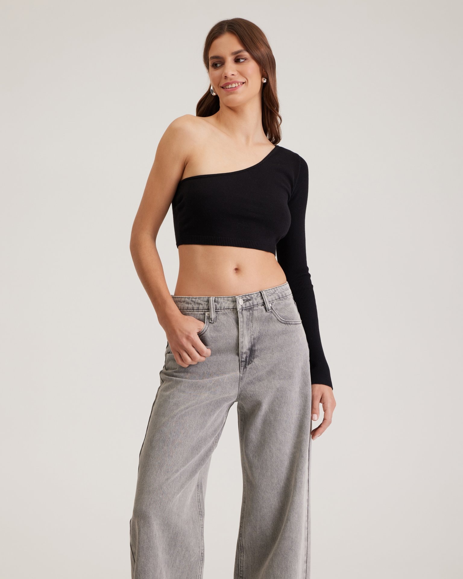 Jeans with a washed effect, Grey — photo 3