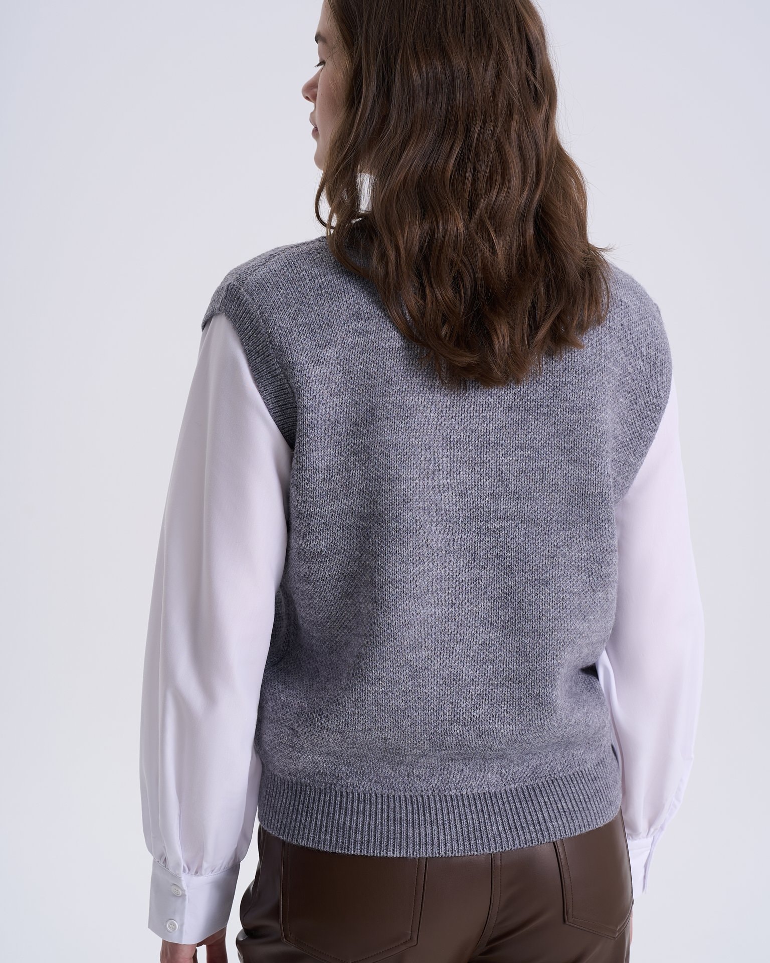 V-neck Waistcoat, Light Grey — photo 7